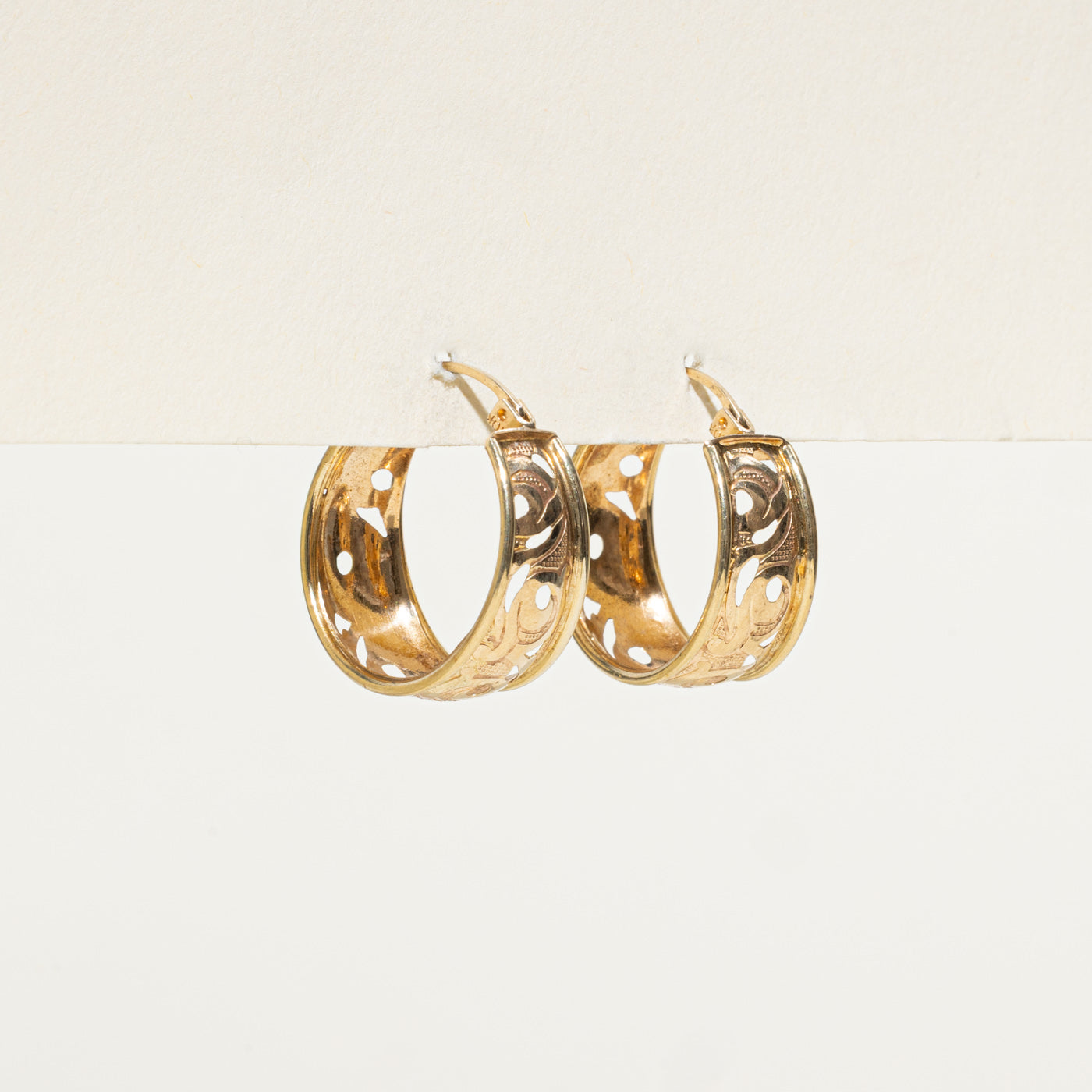 Textured Openwork Hoop Earrings