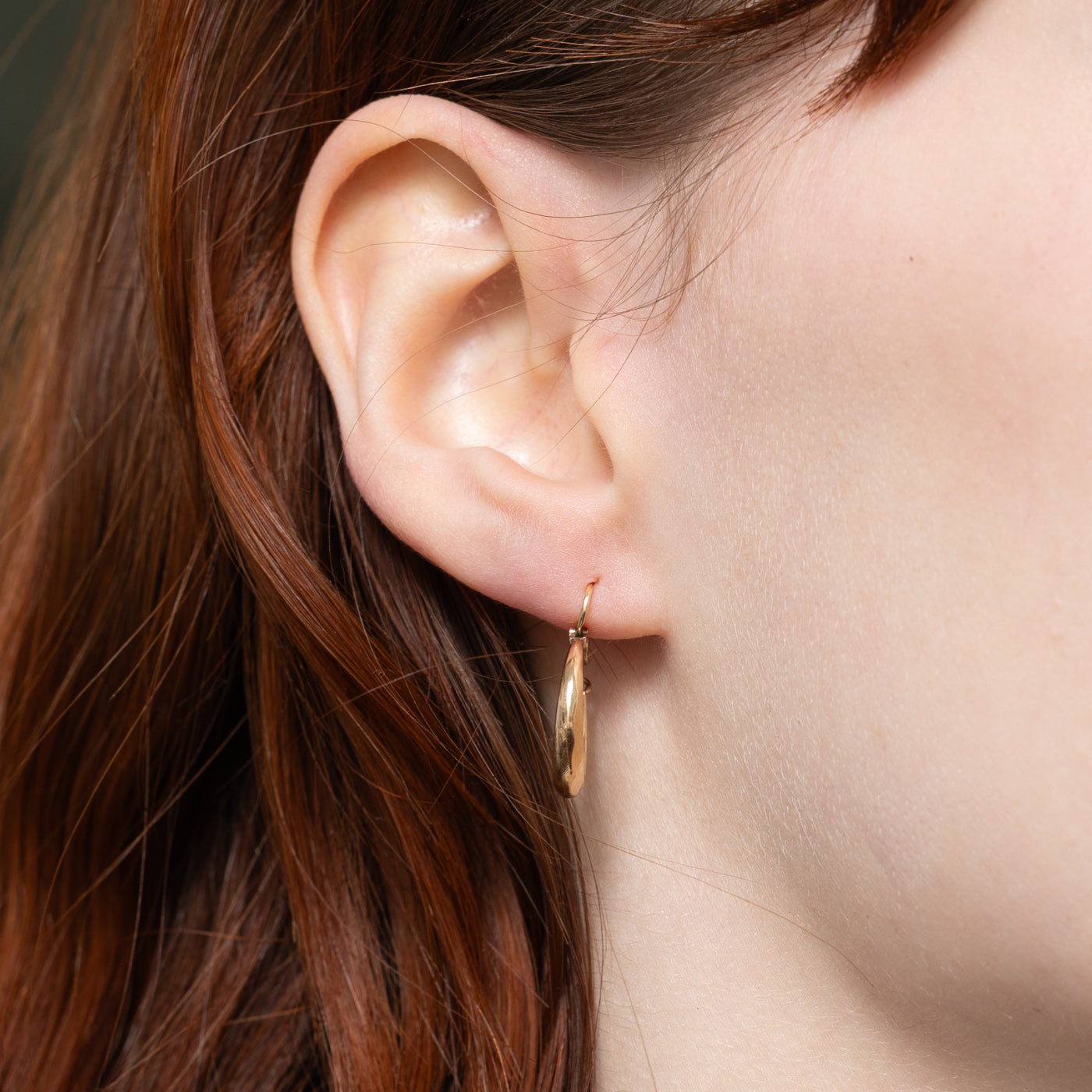 9K Yellow Gold Textured Hoop Earrings