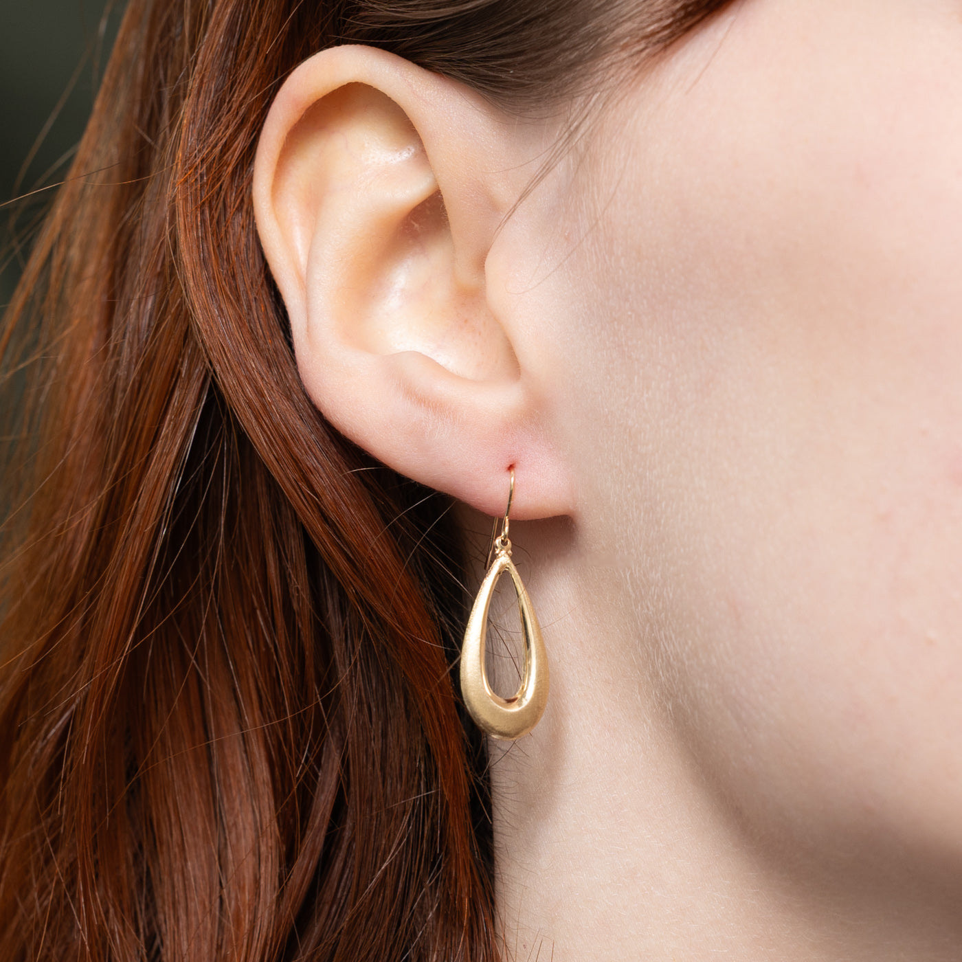 Boucles d'oreilles en forme de larme ouverte