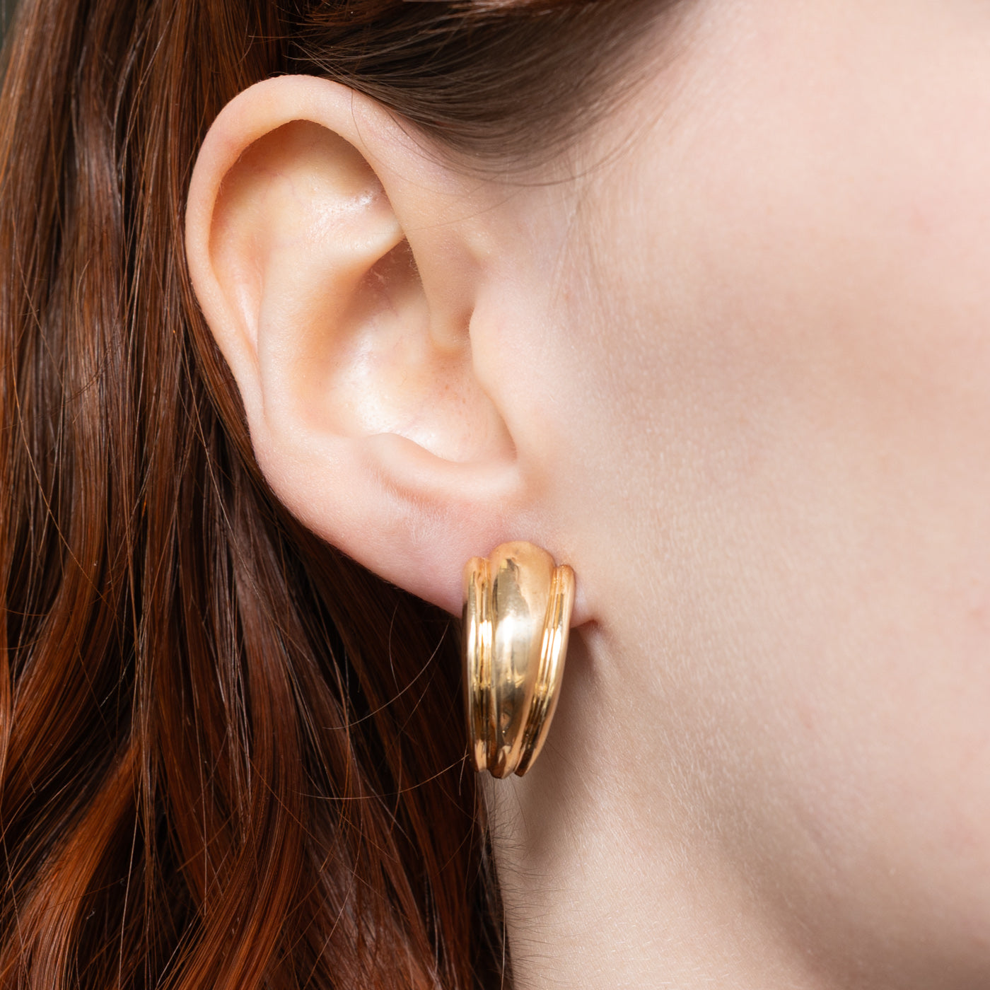 Grooved Half Hoop Earrings