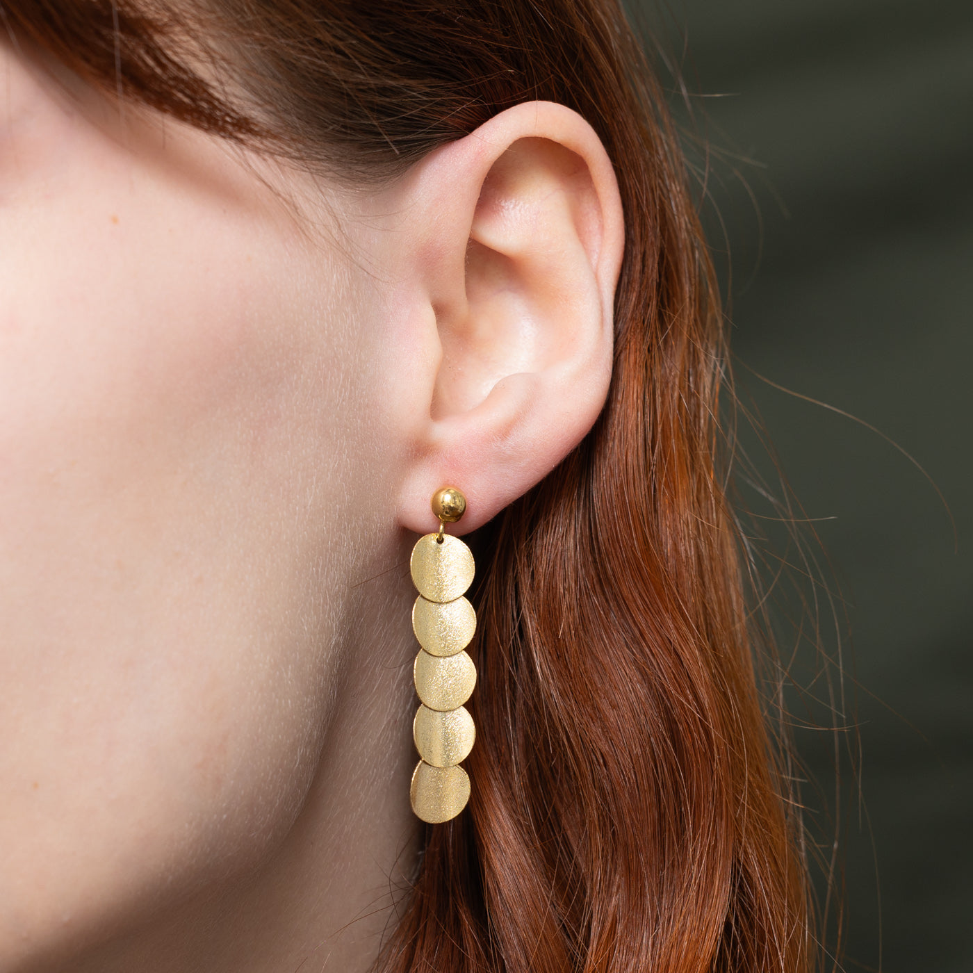 Textured Discs Drop Earrings