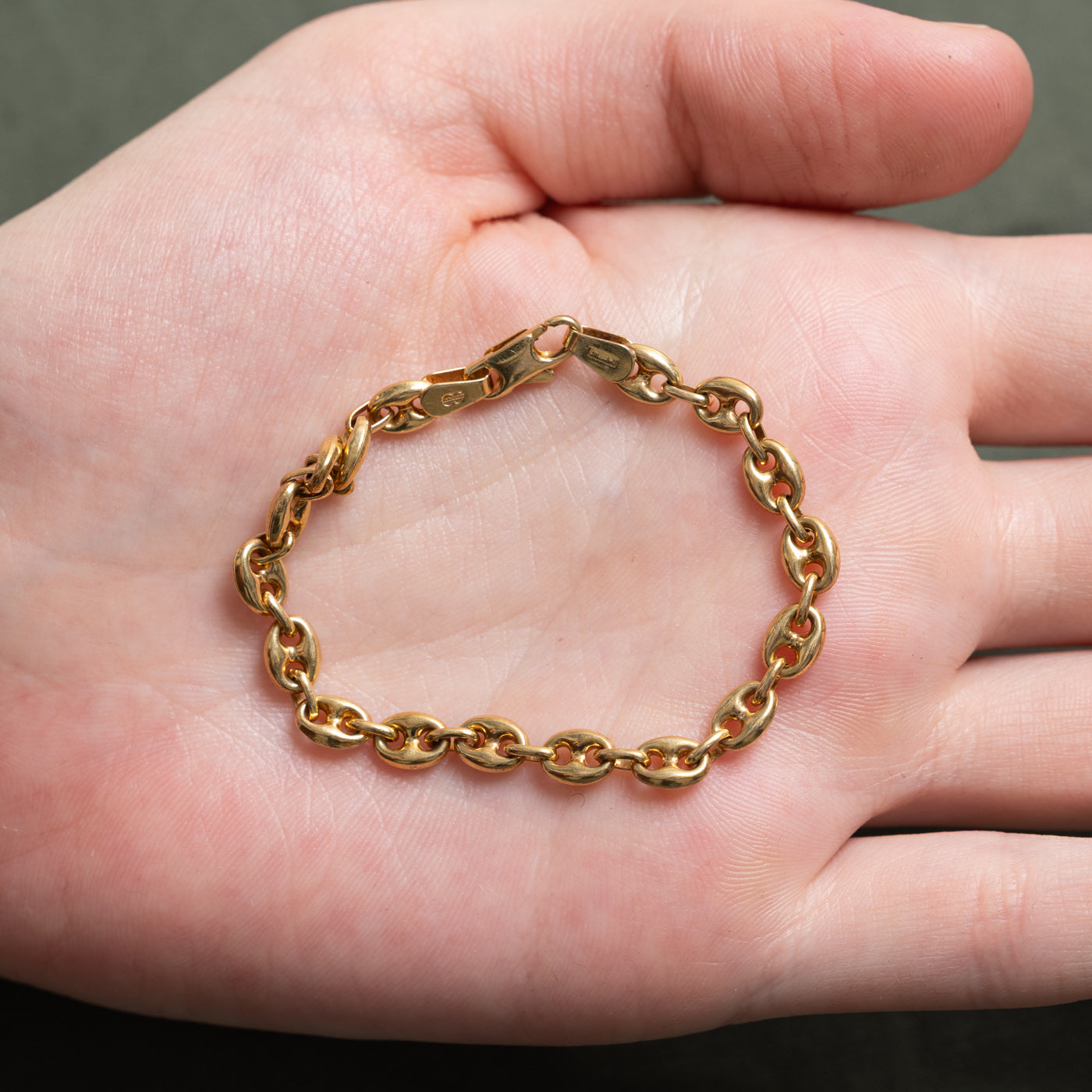 Bracelet italien à maillons ancre en or 14 carats | 14 cm