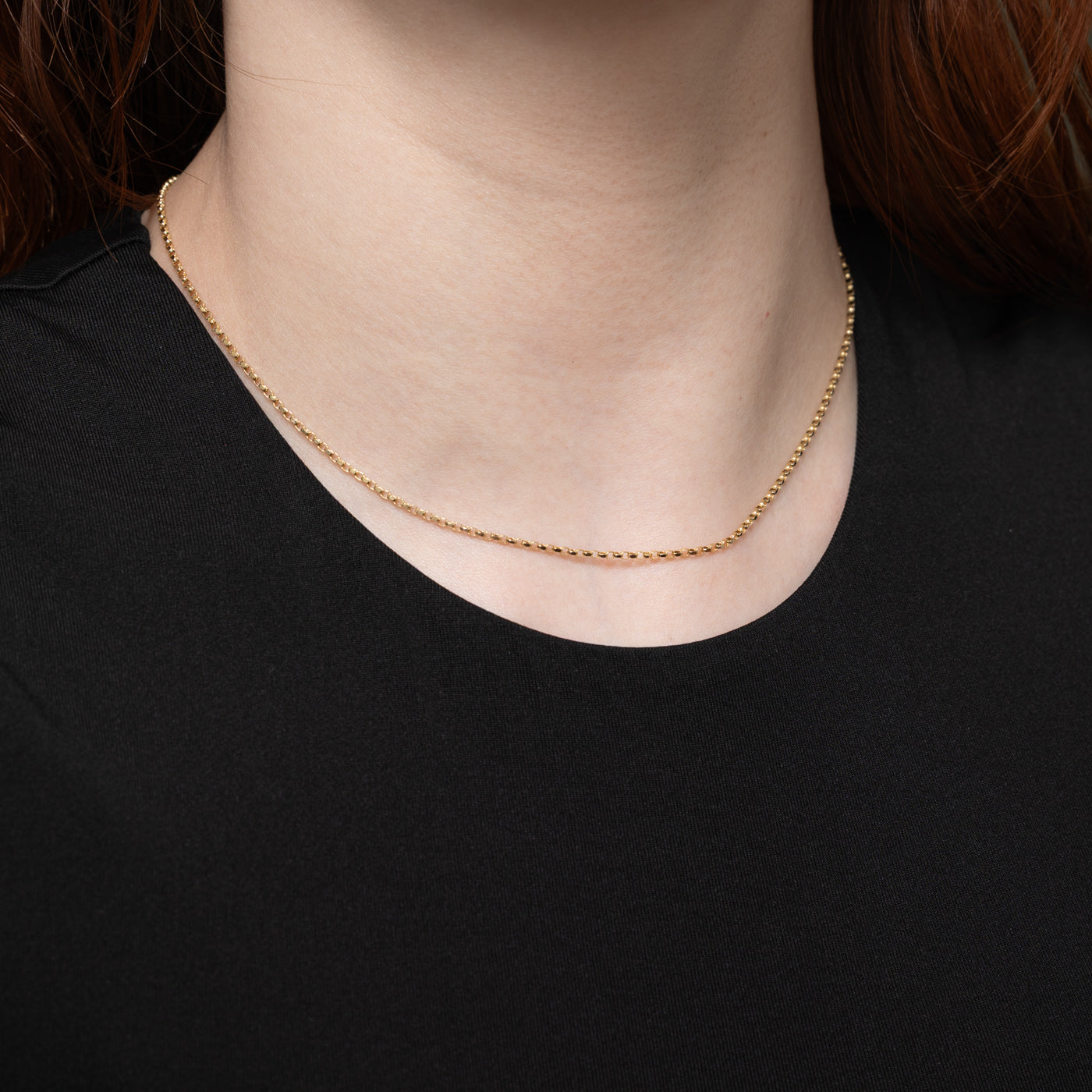 Chaîne à maillons rolo en or jaune 10 carats | 40,6 cm