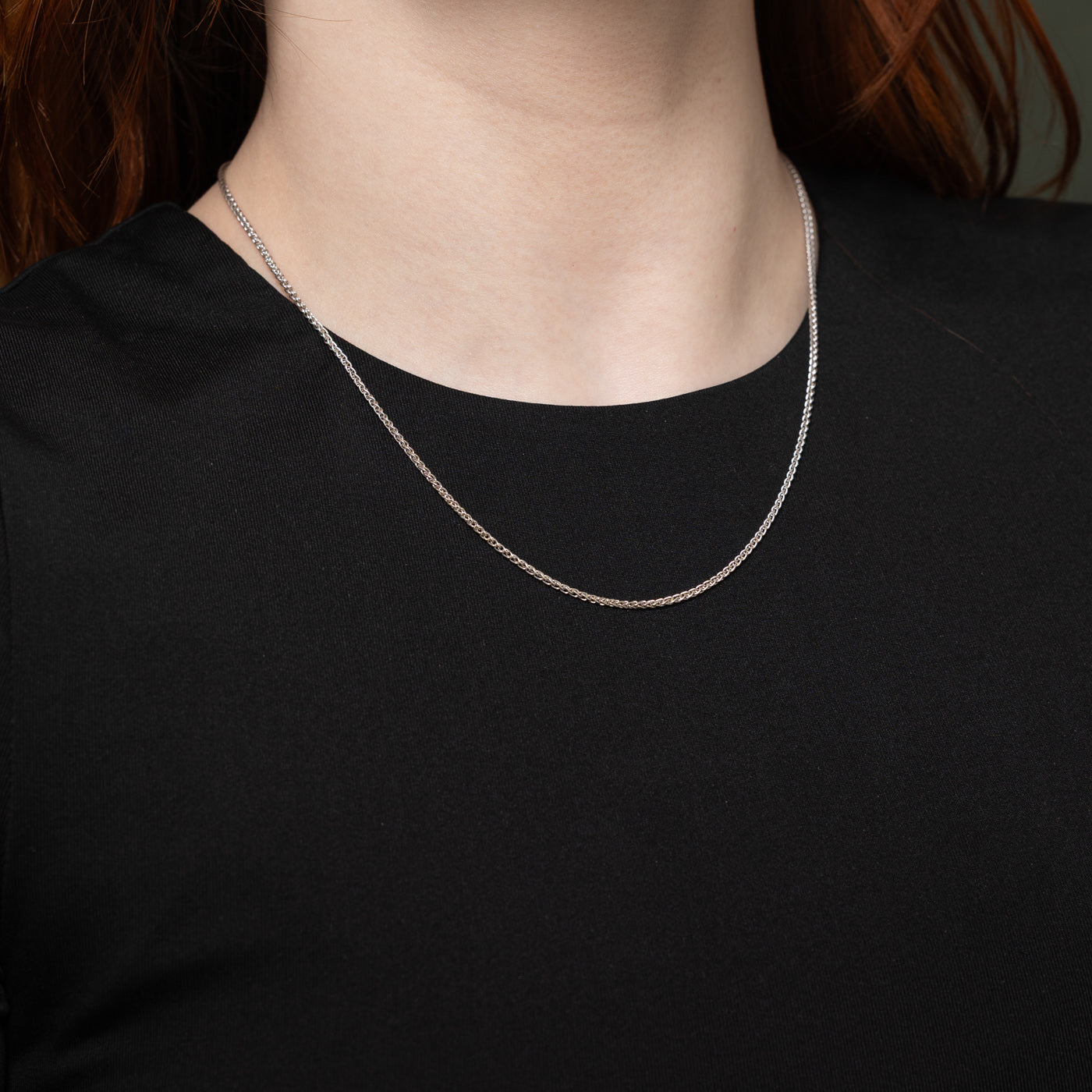 Chaîne gourmette en or blanc 18 carats | 45,7 cm