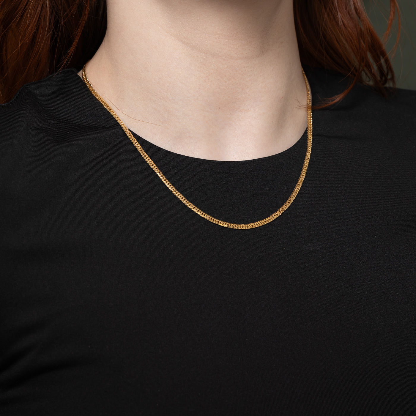 Chaîne à chevrons en or jaune 18 carats | 45,7 cm