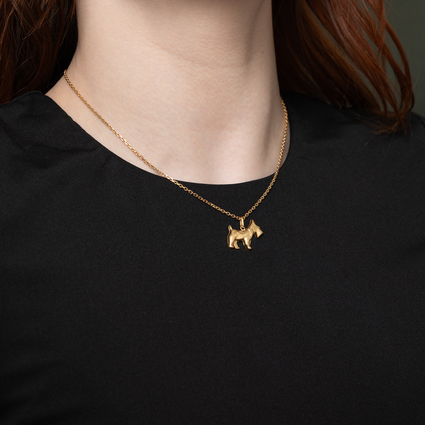 Collier pendentif Terrier en or jaune 18 carats | 40,6 cm