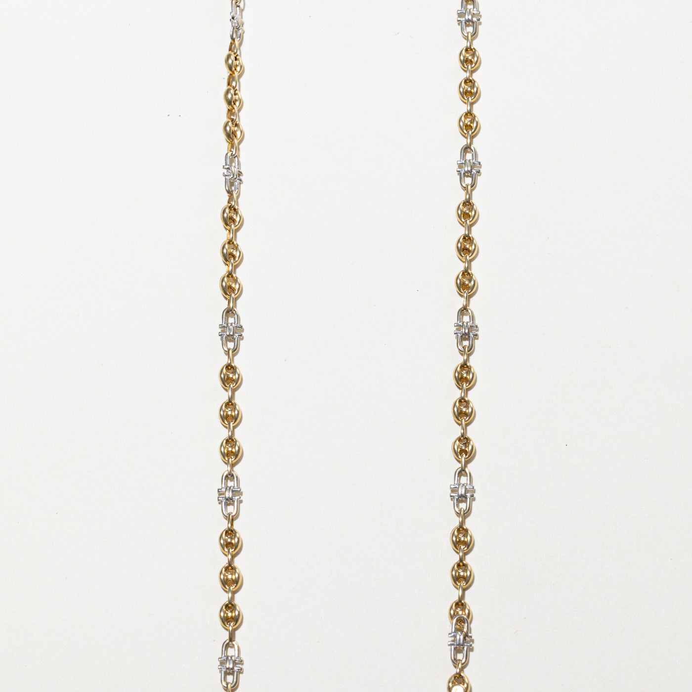 10k Two Tone Gold Anchor Chain | 20"