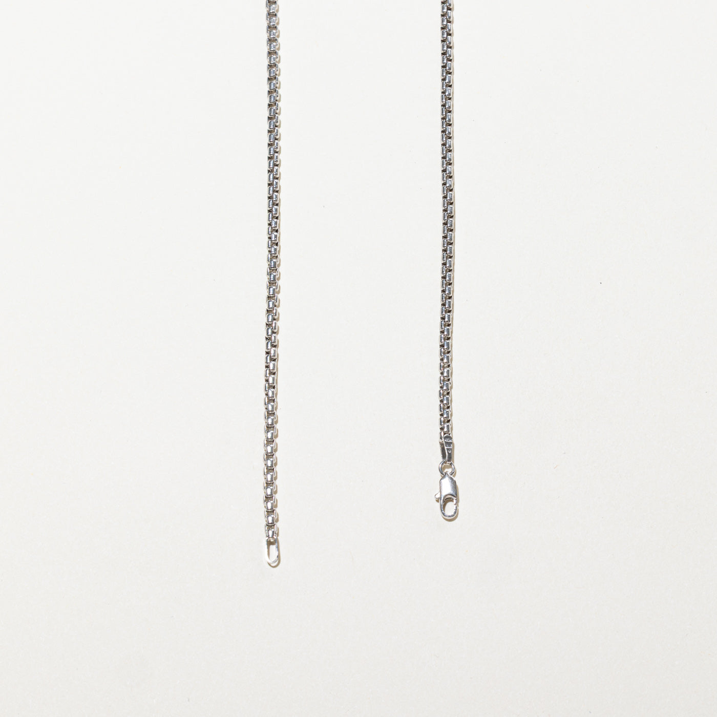 14k White Gold Box Link Chain | 18"