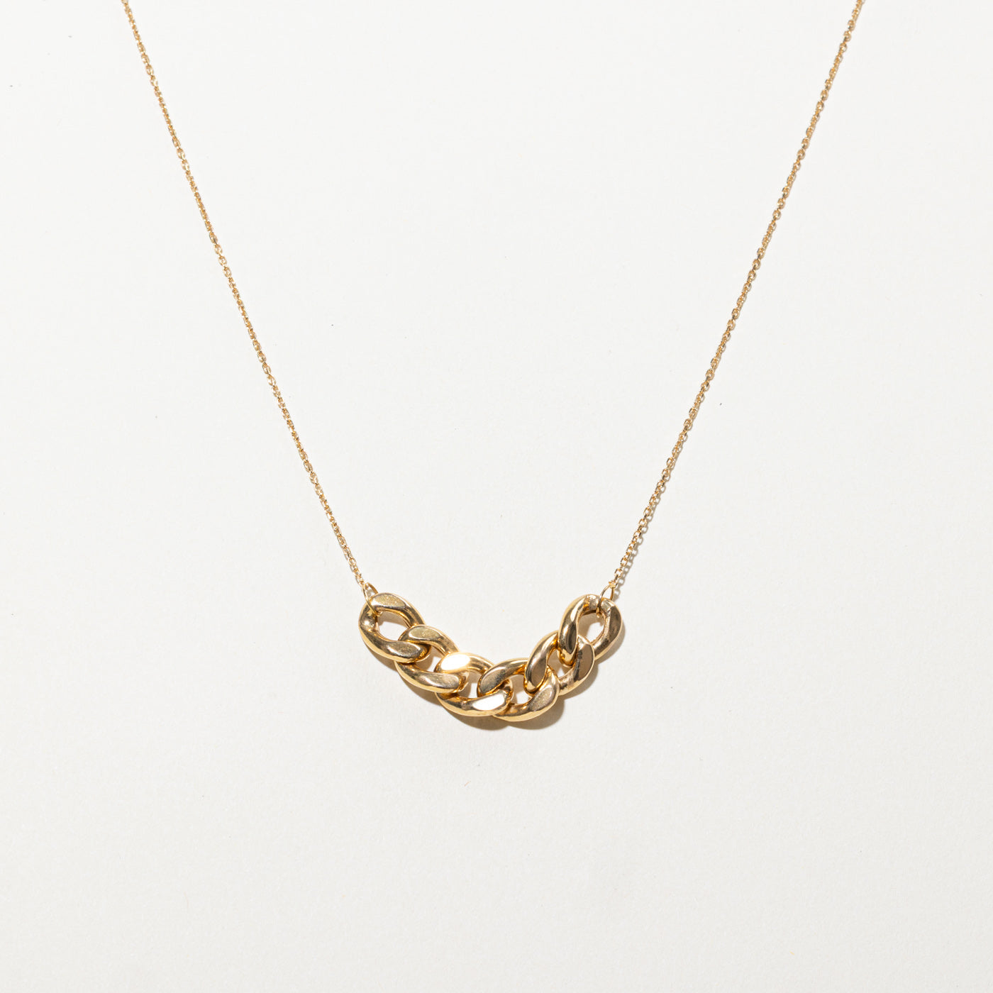 Collier pendentif à maillons gourmette en or 18 carats | 45,7 cm