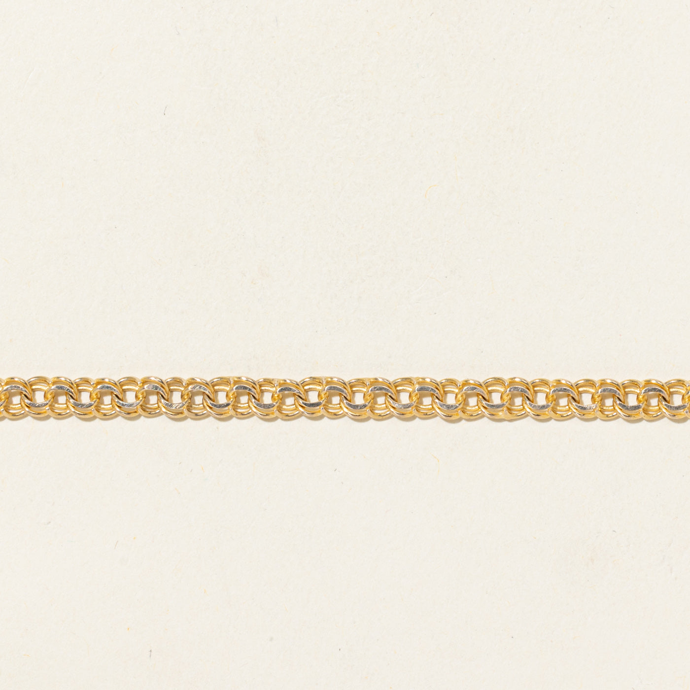 Bracelet italien à double maillons en or 14 carats | 18 cm