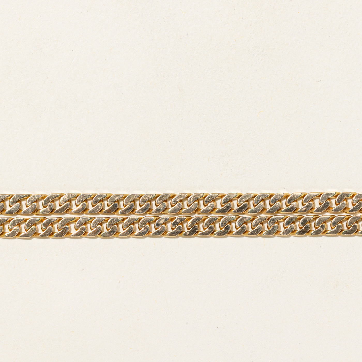 Bracelet à maillons gourmette doubles en or 14 carats | 19 cm