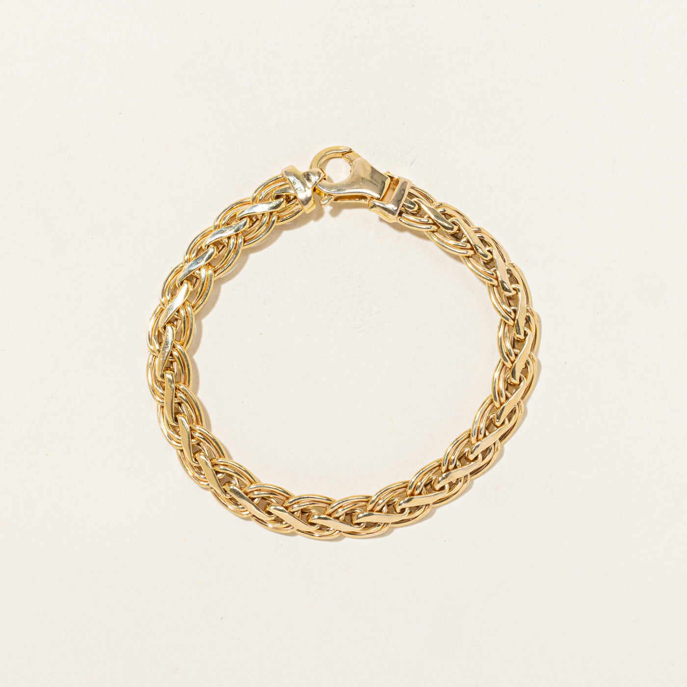 Bracelet chaîne Prince de Galles modifiée en or 14 carats | 19 cm