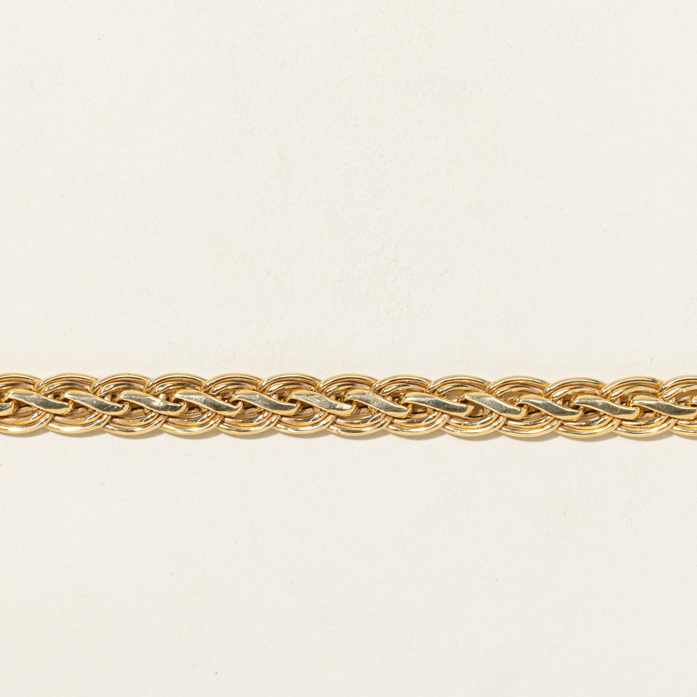 Bracelet chaîne Prince de Galles modifiée en or 14 carats | 19 cm