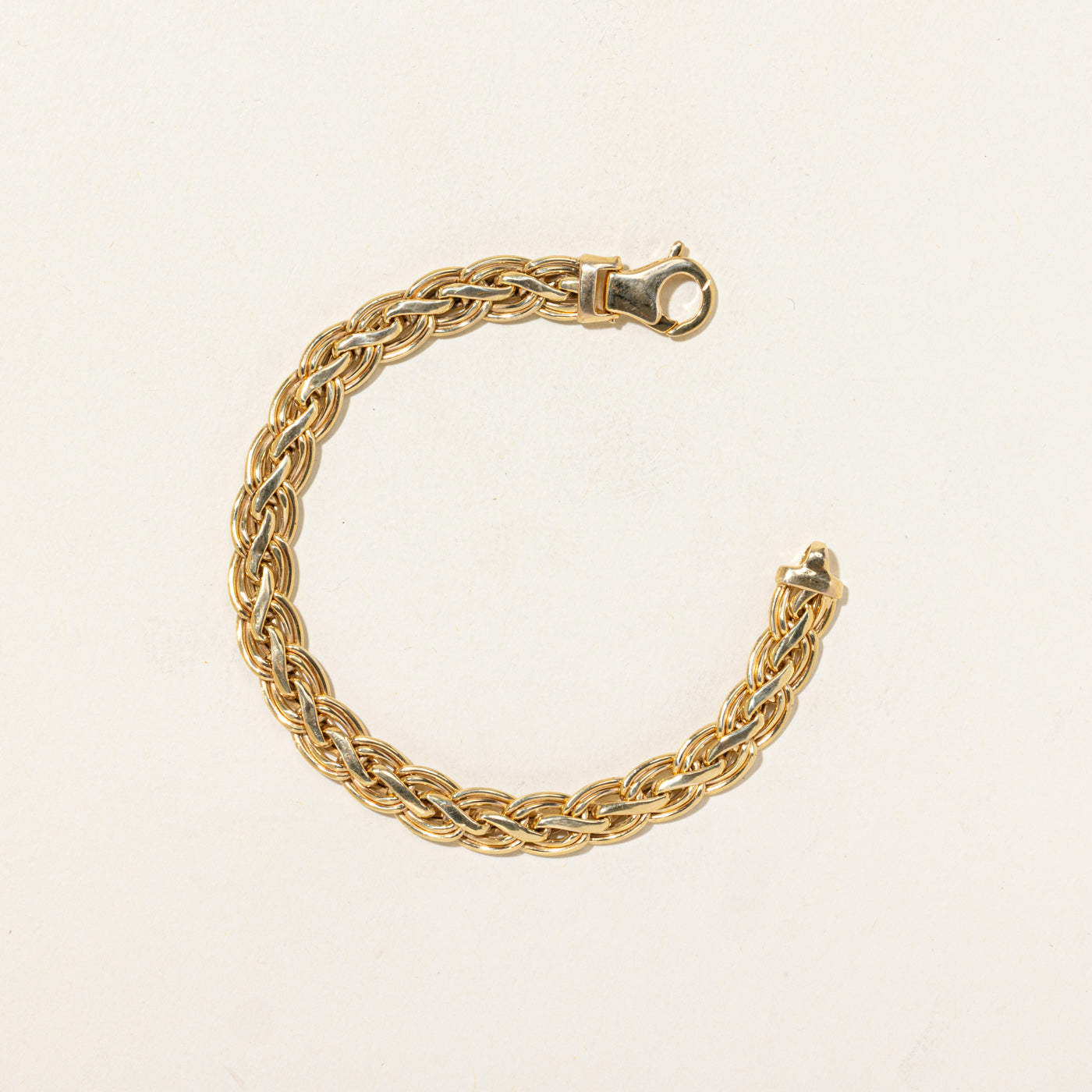 Bracelet chaîne Prince de Galles modifiée en or 14 carats | 19 cm