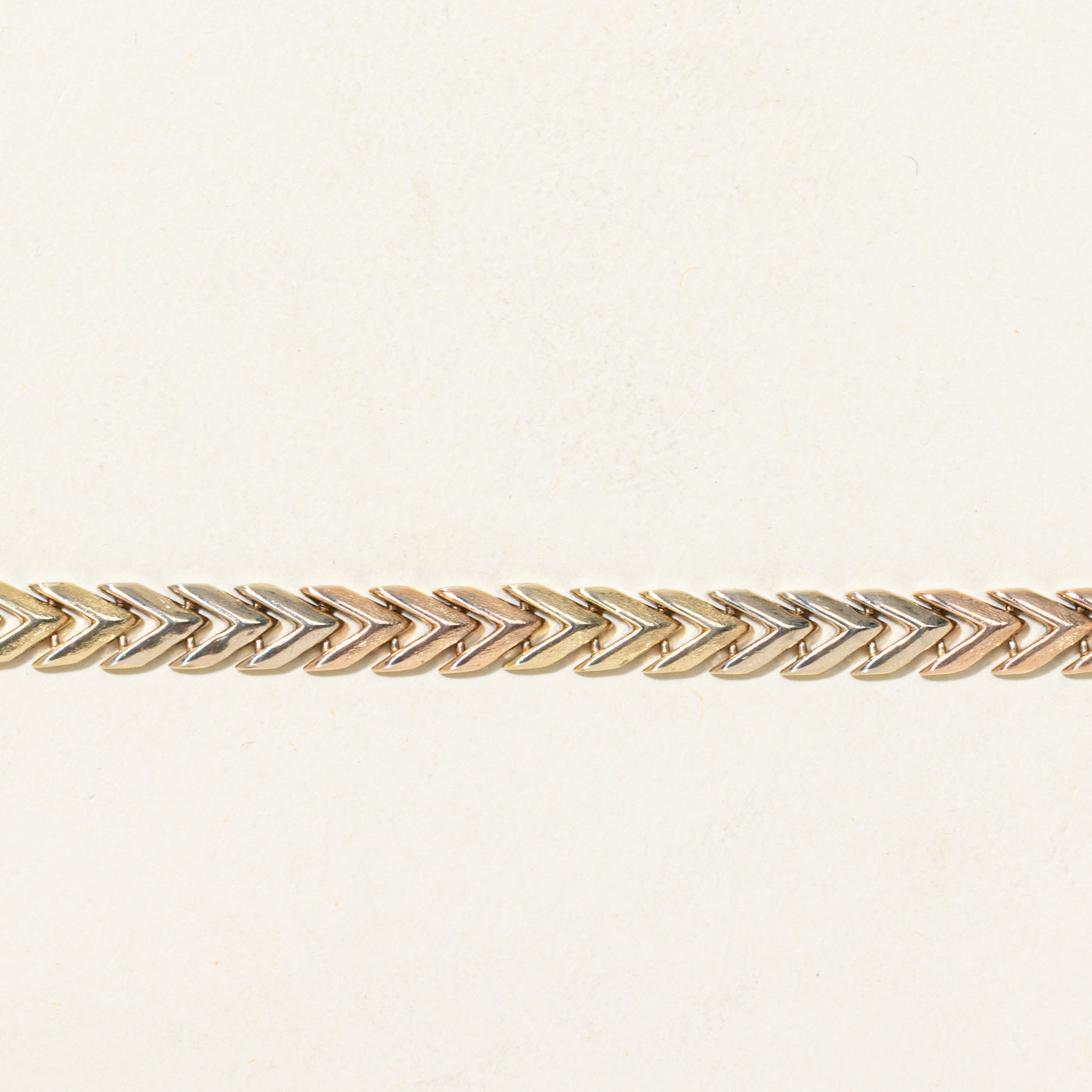 14k Tri Tone Gold Geometric Chain Bracelet | 8"
