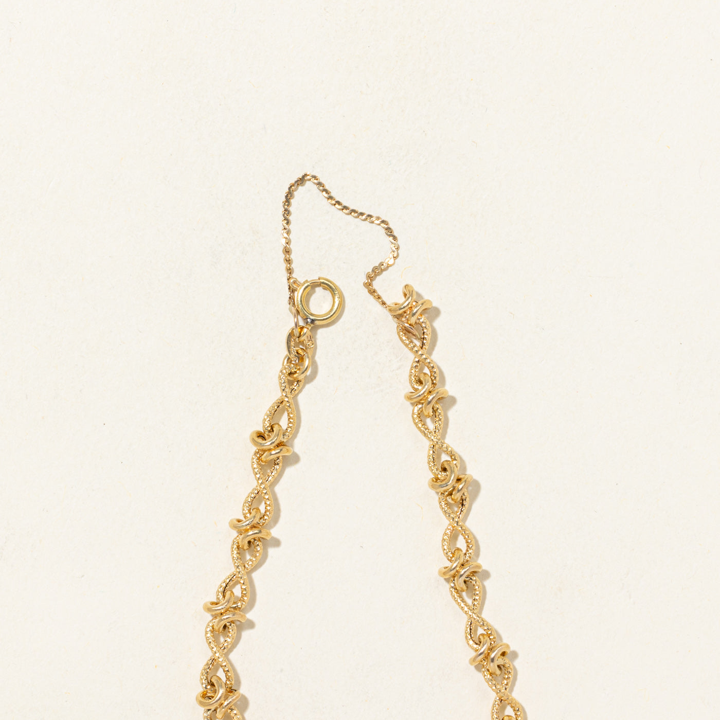 18k Textured Infinity Chain Link Bracelet | 7"