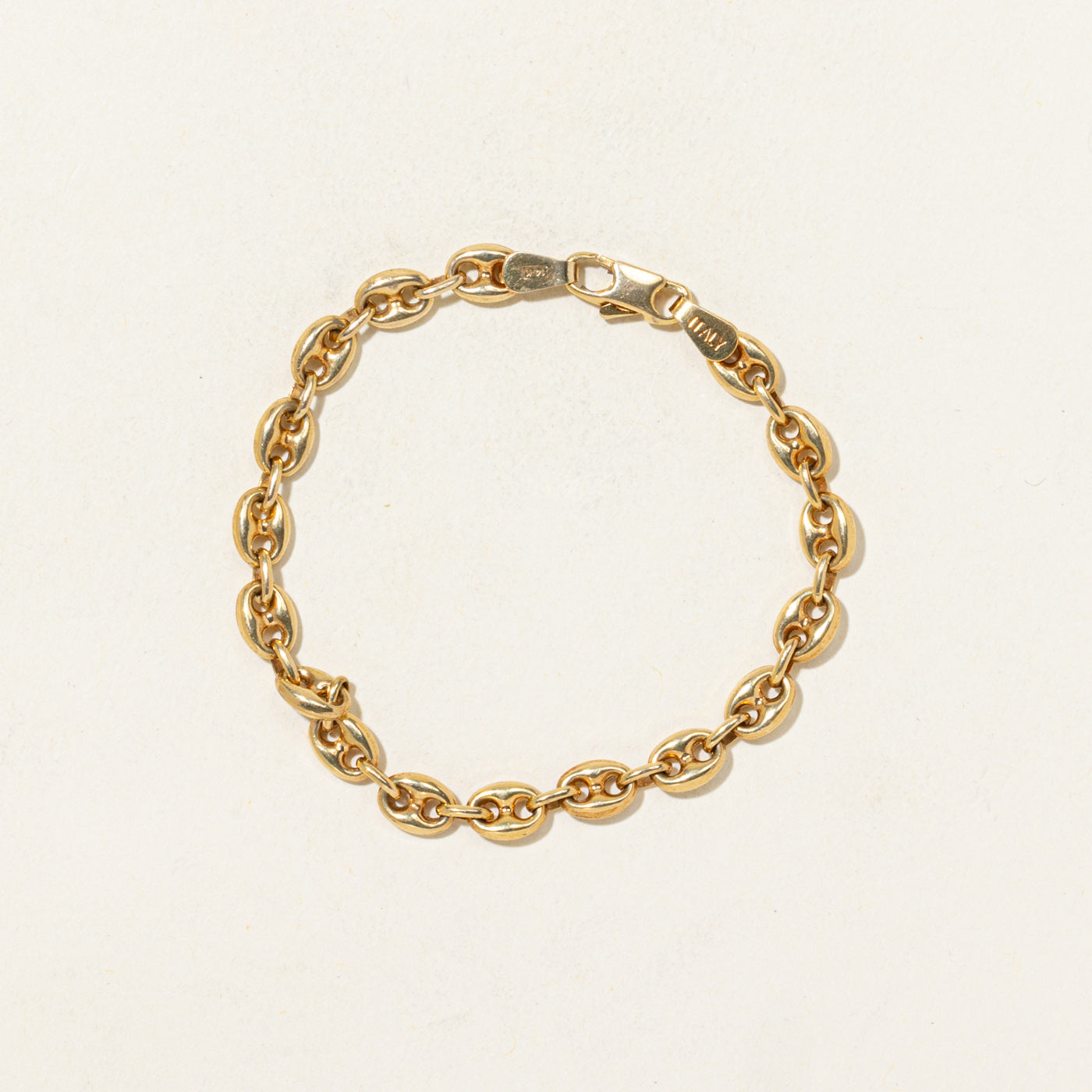 Bracelet italien à maillons ancre en or 14 carats | 14 cm