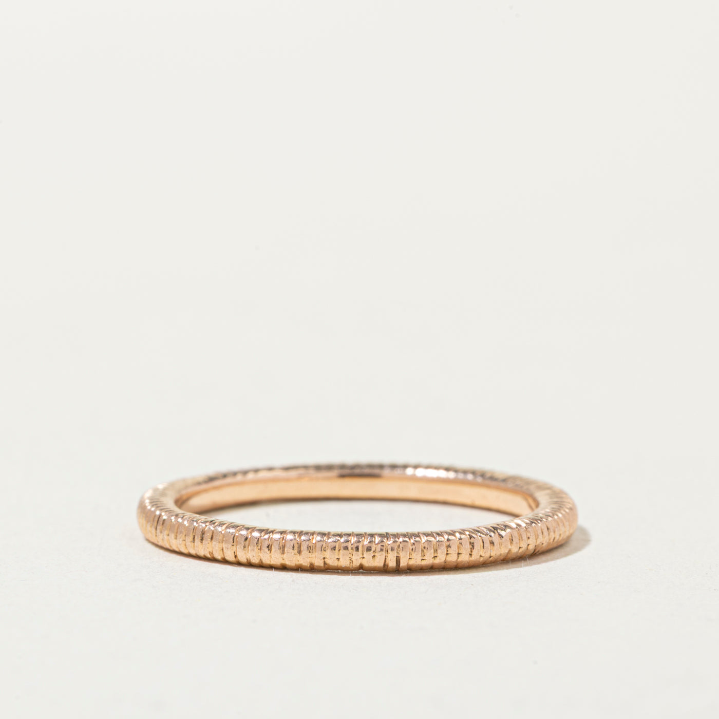 14k Rose Gold Fluted Thin Stacking Band | 1mm | SZ 7