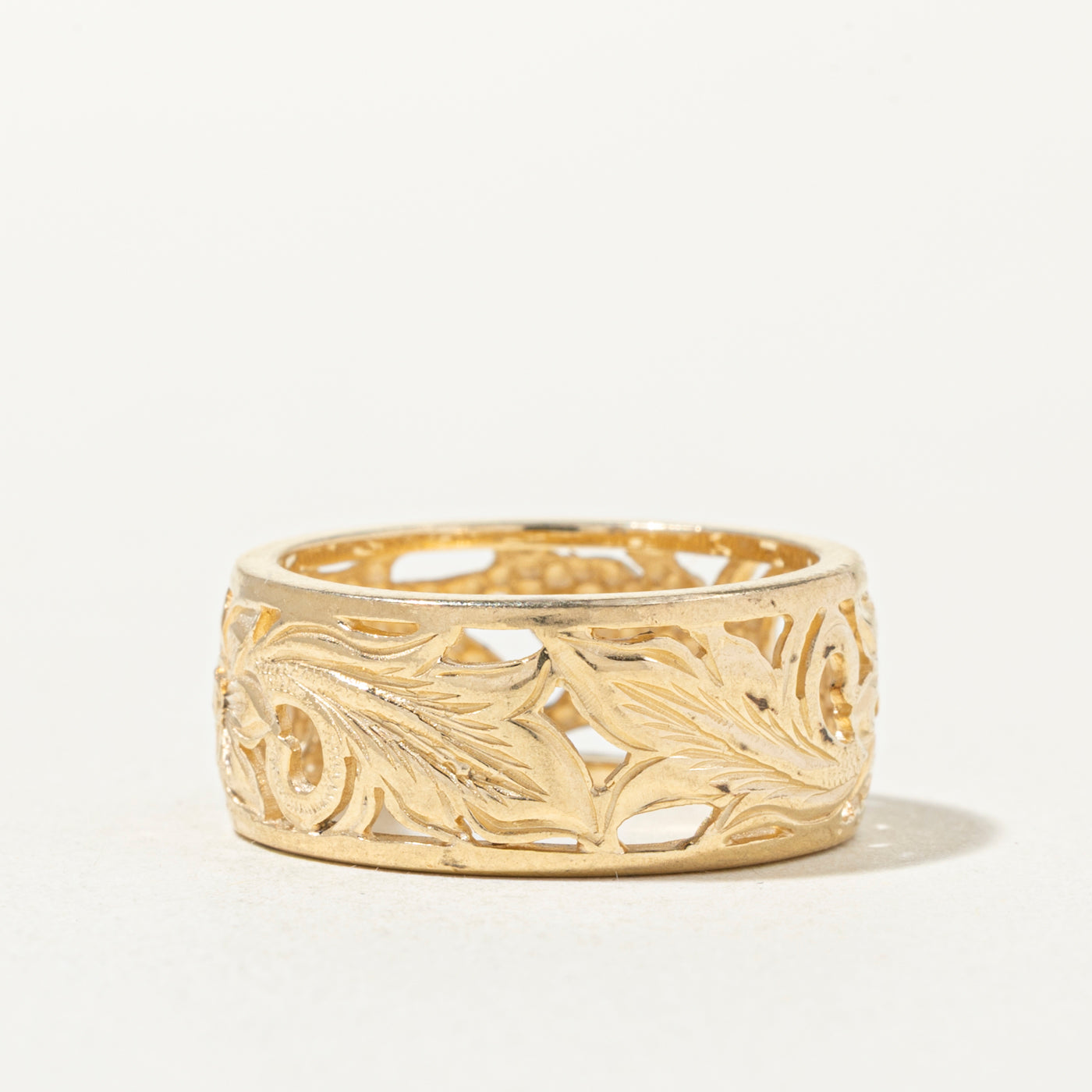 14k Floral Engraved Band | 8mm | SZ 5
