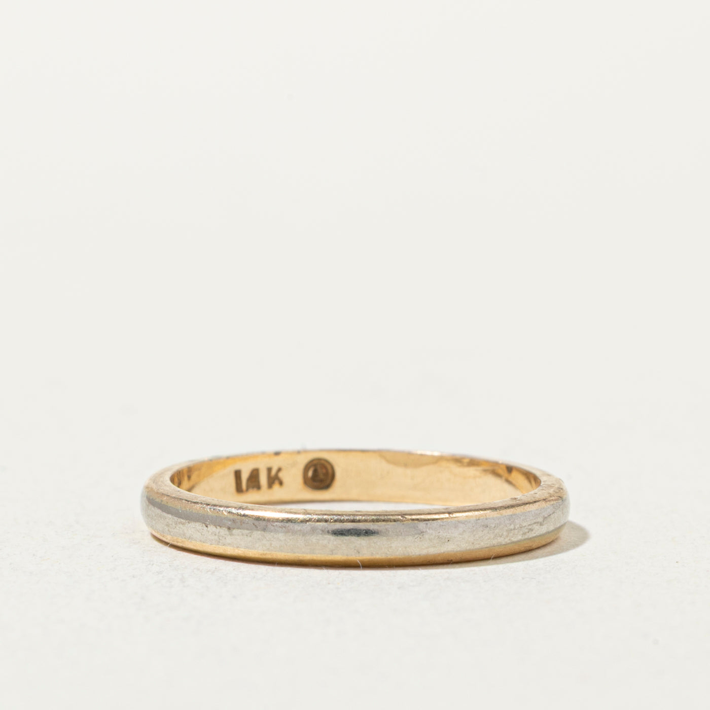 14k Two Tone Gold Thin Stacking Band | 2mm | SZ 5