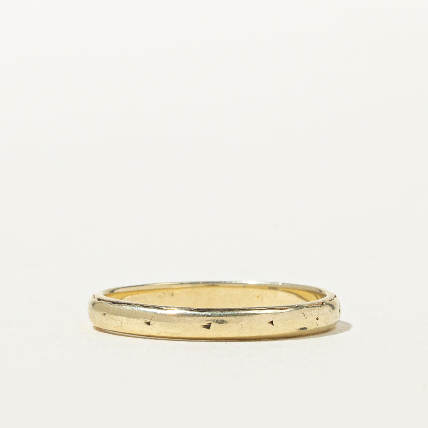 14k Textured Thin Stacking Band | 2mm | SZ 5.25