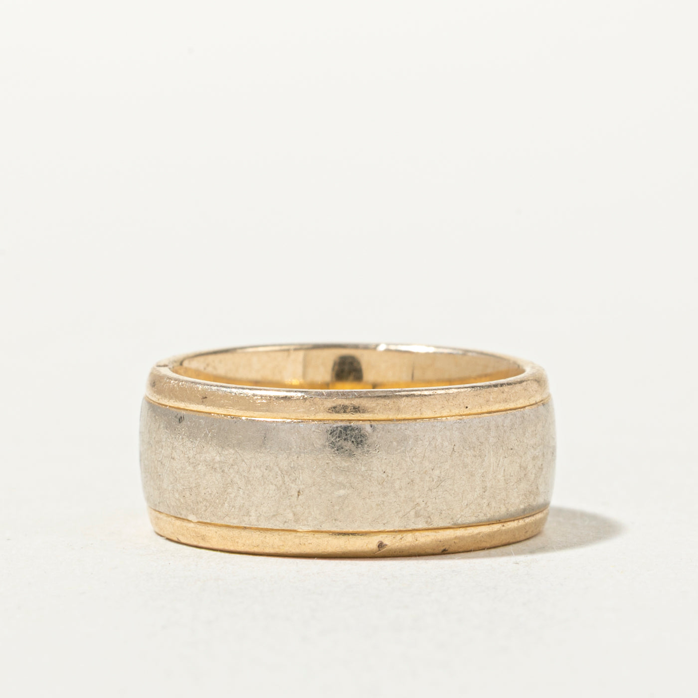 14k Two Tone Gold Thick Band | 8mm | SZ 6