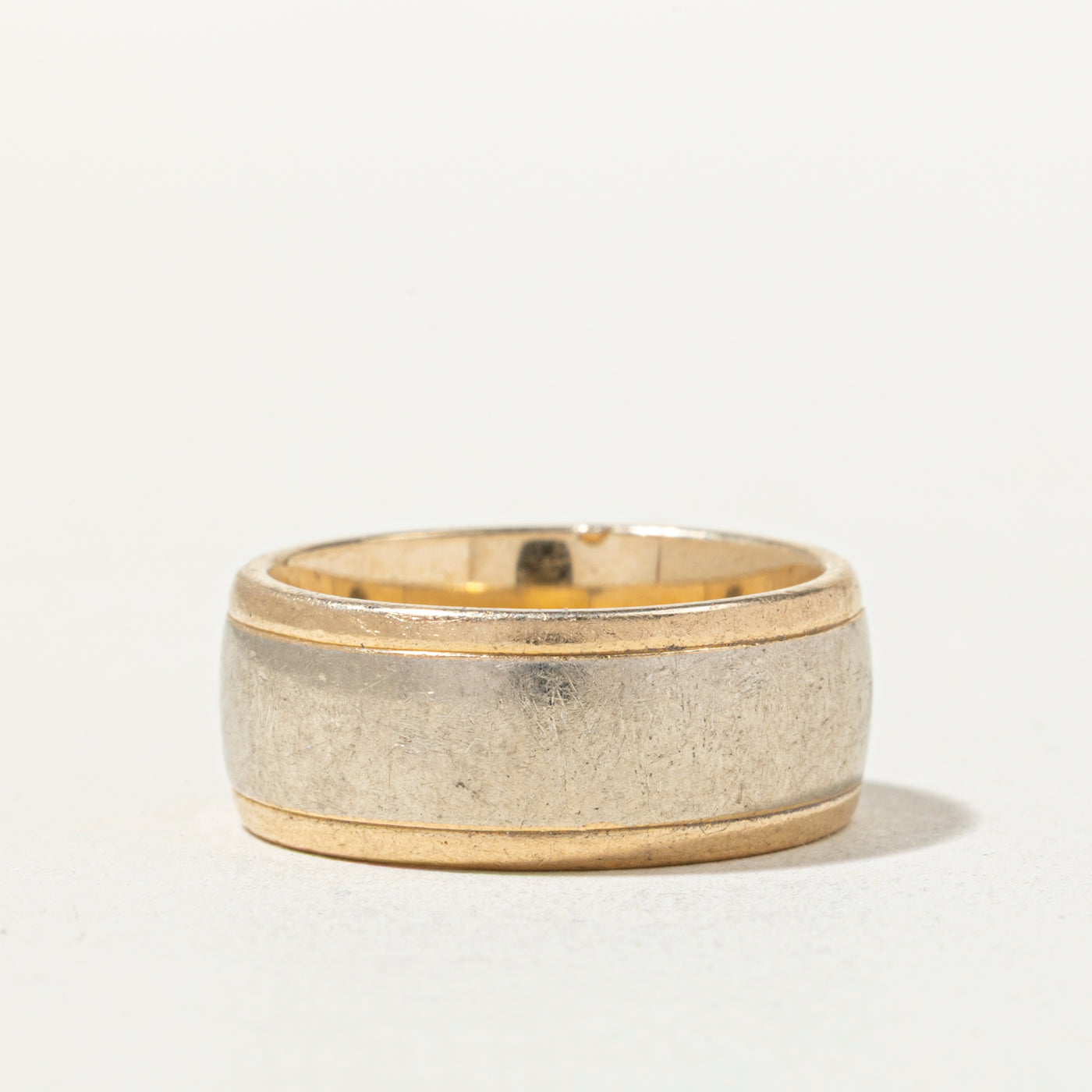 14k Two Tone Gold Thick Band | 8mm | SZ 6