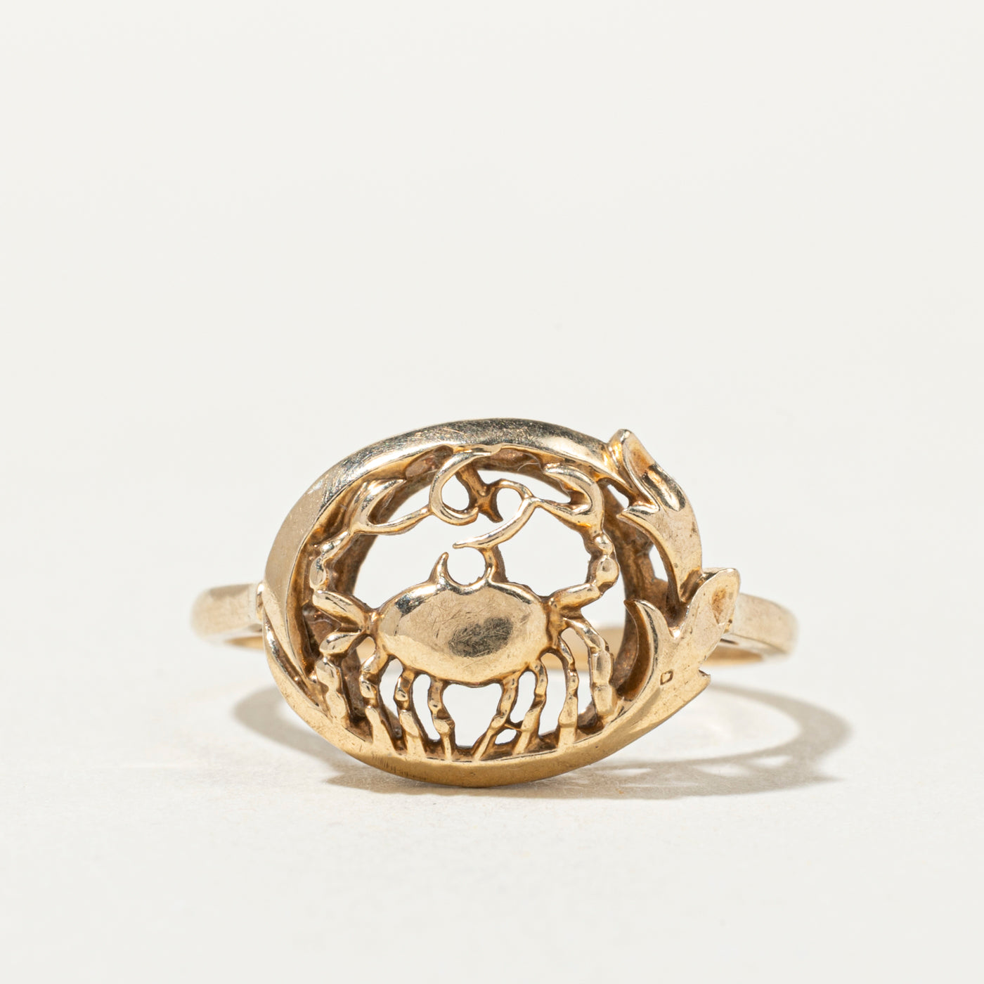 Vintage Canadian 10k Cancer Zodiac Openwork Ring | SZ 6