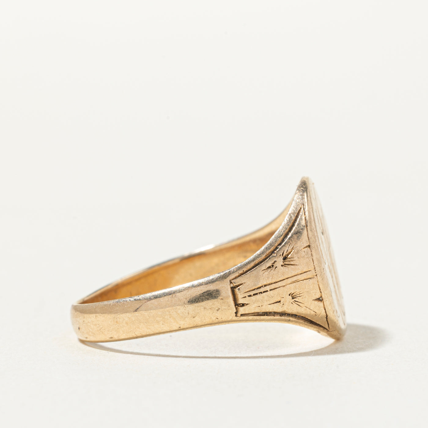 10k "RJC" Initial Engraved Signet Ring | SZ 9