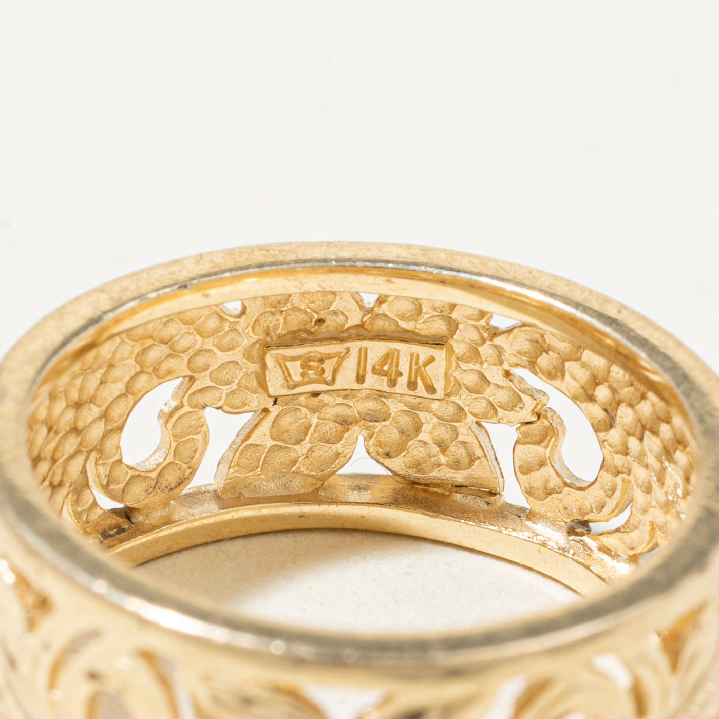 14k Floral Engraved Band | 8mm | SZ 5