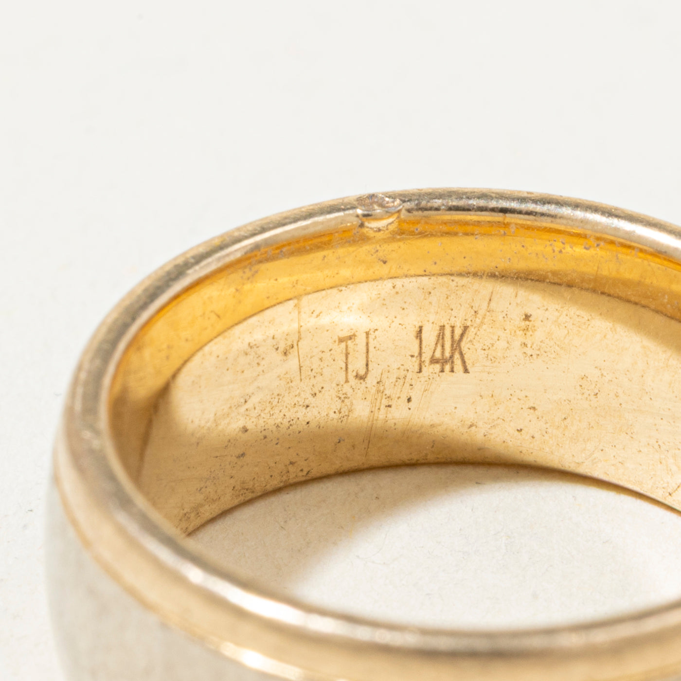 14k Two Tone Gold Thick Band | 8mm | SZ 6