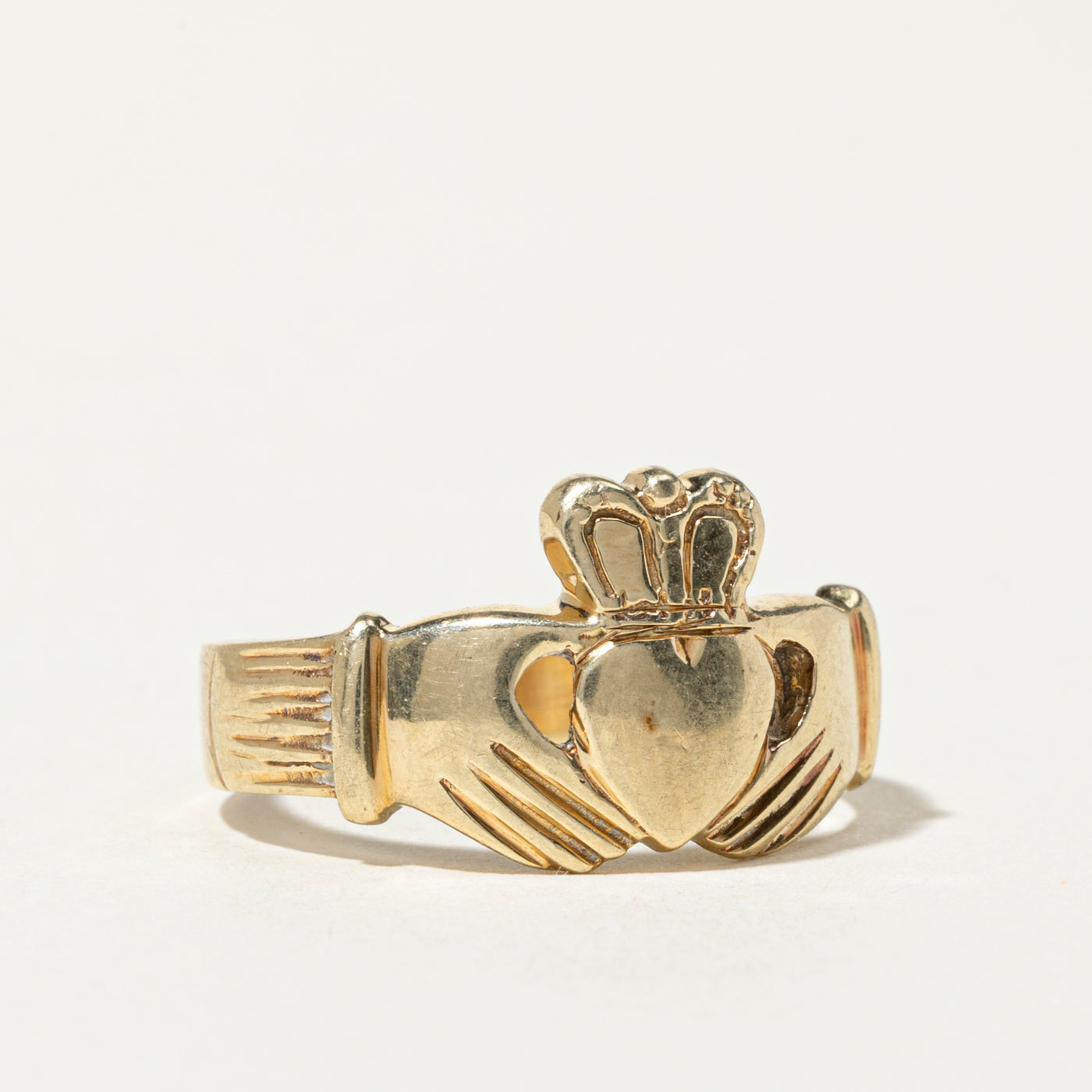 10k Yellow Gold Claddagh Ring | SZ 7.75