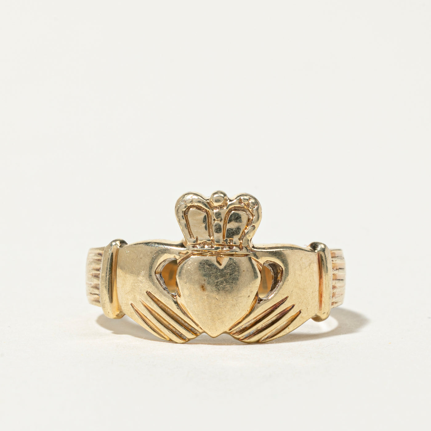 10k Yellow Gold Claddagh Ring | SZ 7.75