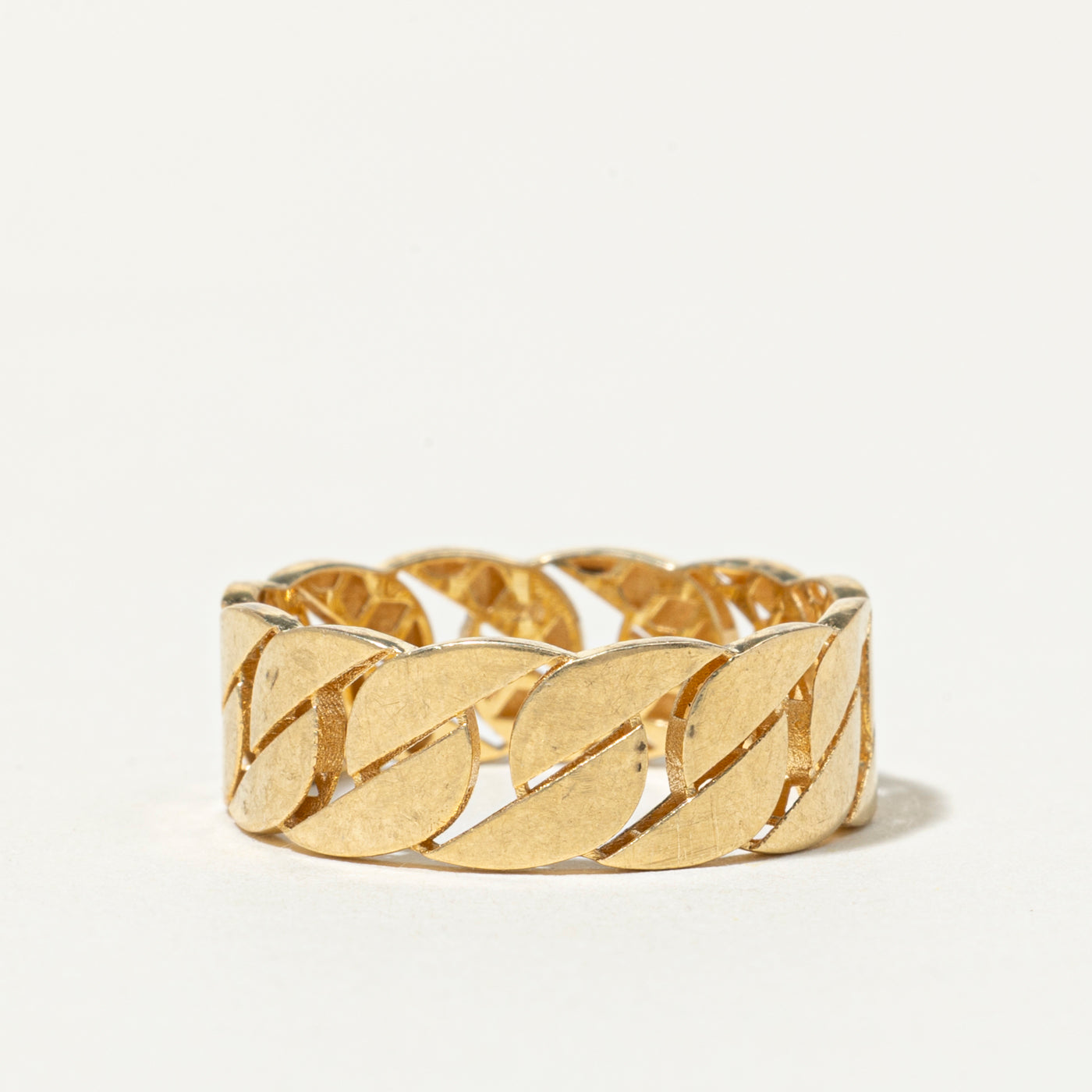 18k Cuban Chain Design Band | 7mm | SZ 8