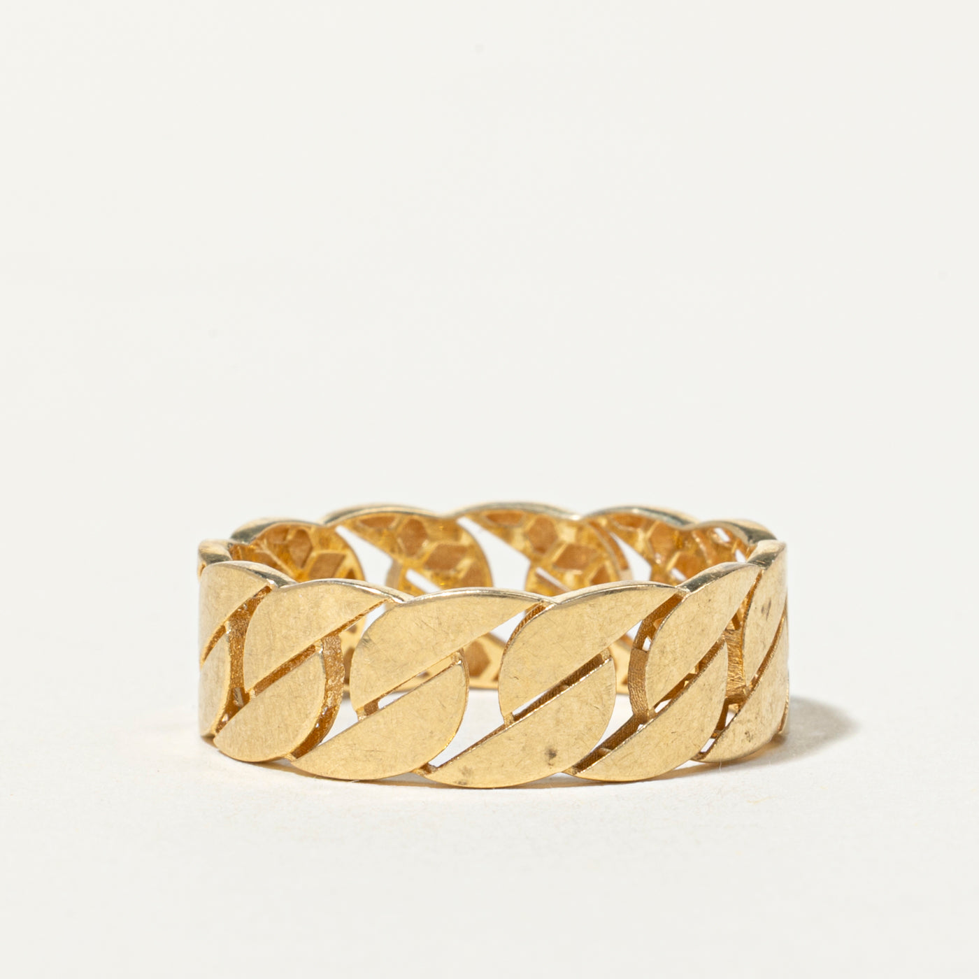 18k Cuban Chain Design Band | 7mm | SZ 8