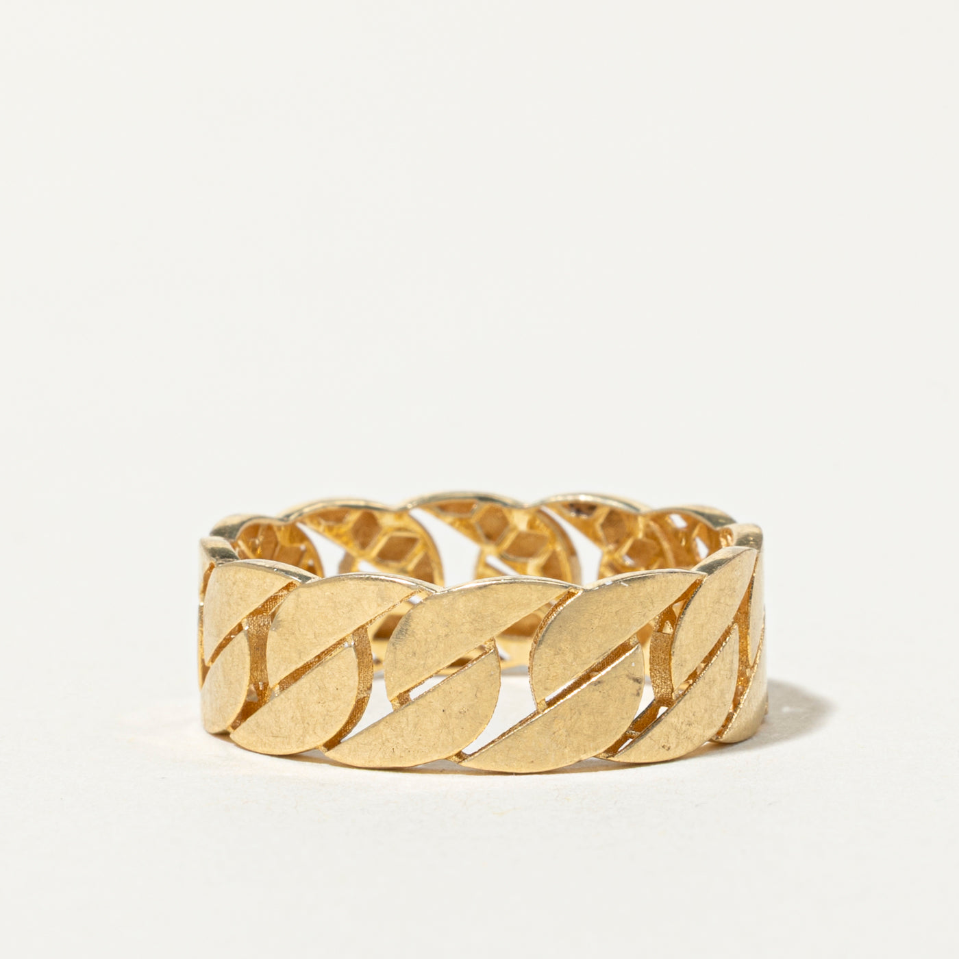 18k Cuban Chain Design Band | 7mm | SZ 8