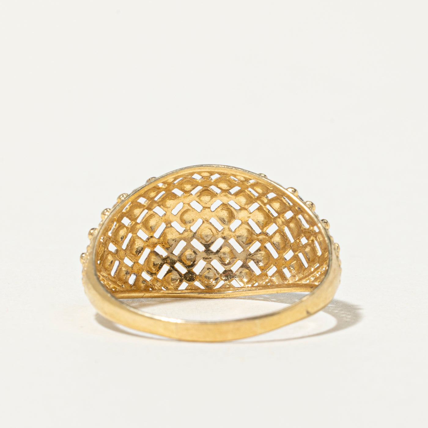 18k Geometric Textured Dome Ring | SZ 8.5