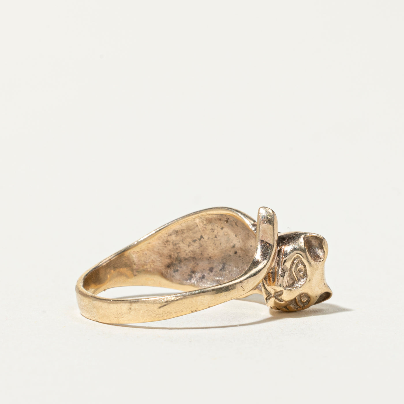 10k Cat Head Bypass Ring | SZ 5.75