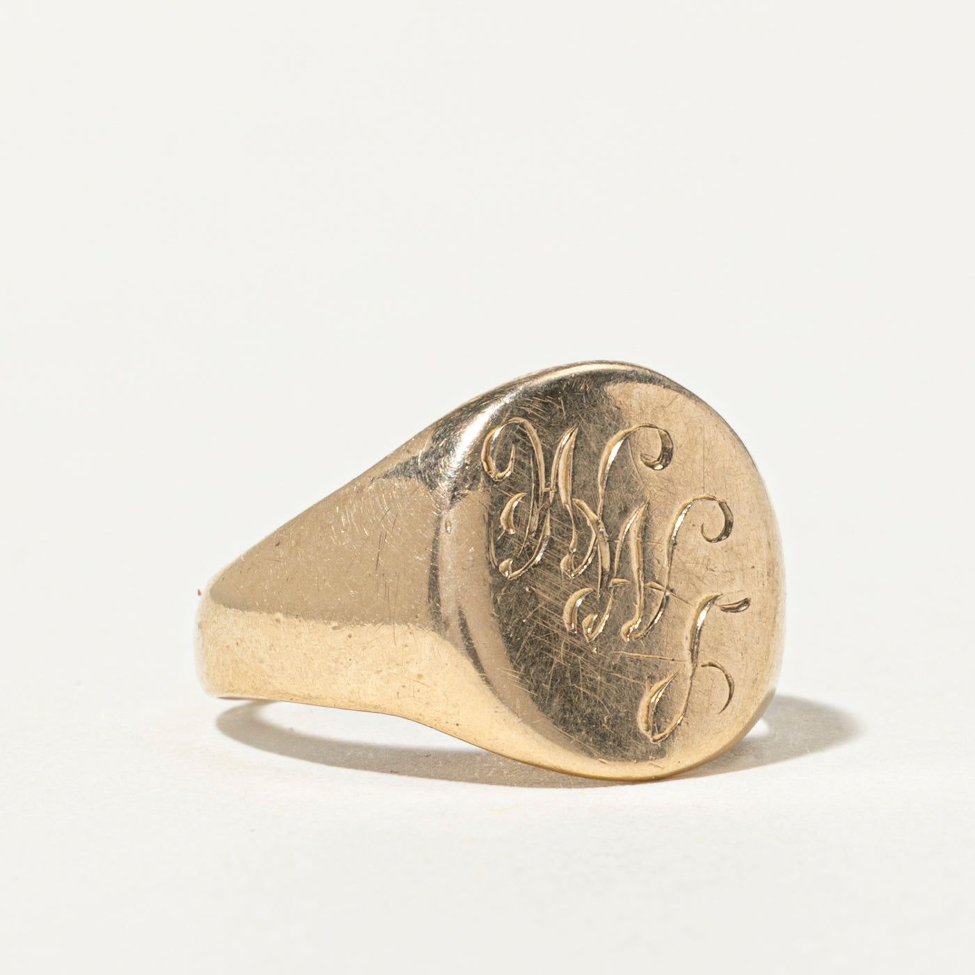 10k "WWJ" Initial Signet Ring | SZ 3.5