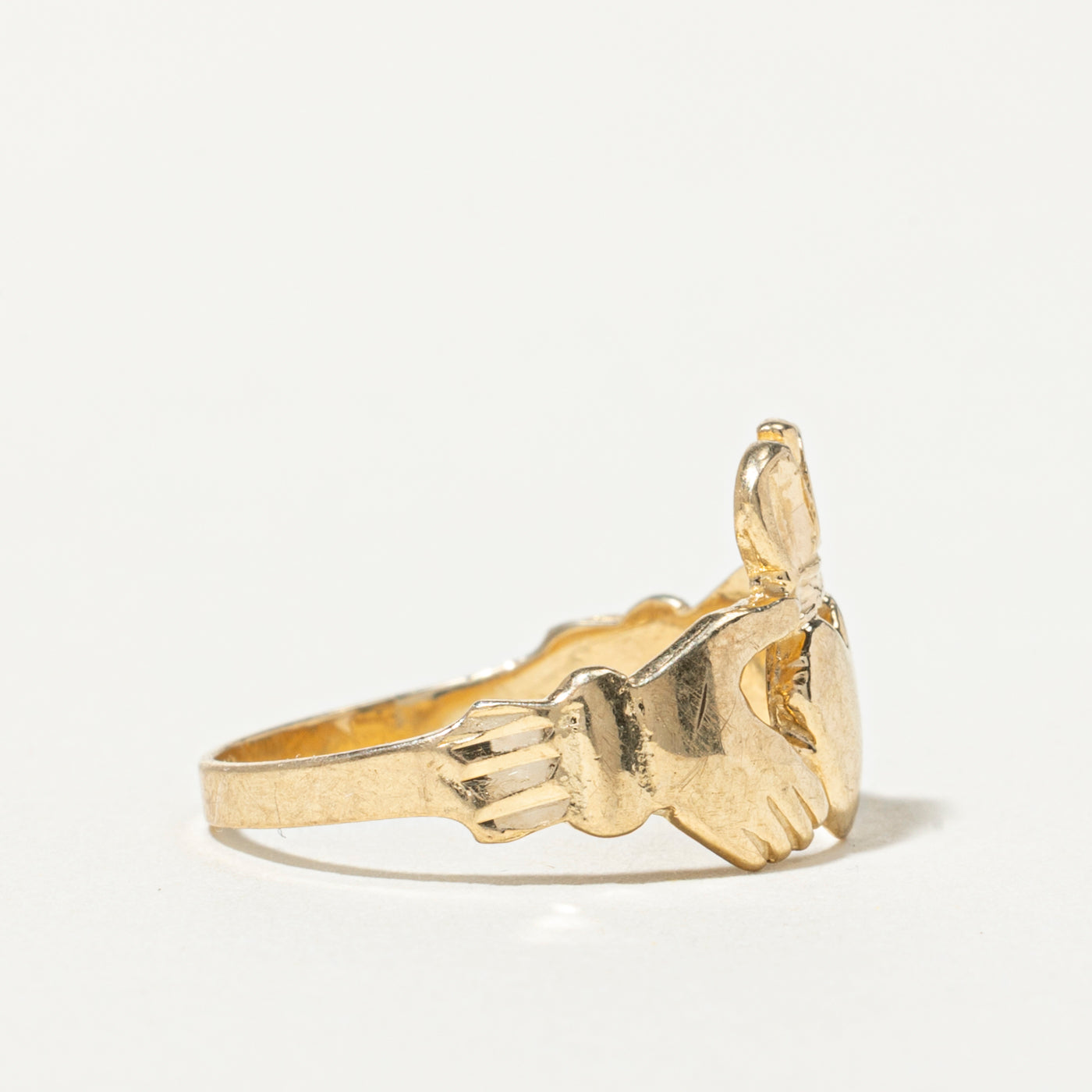10k Yellow Gold Claddagh Ring | SZ 6.5