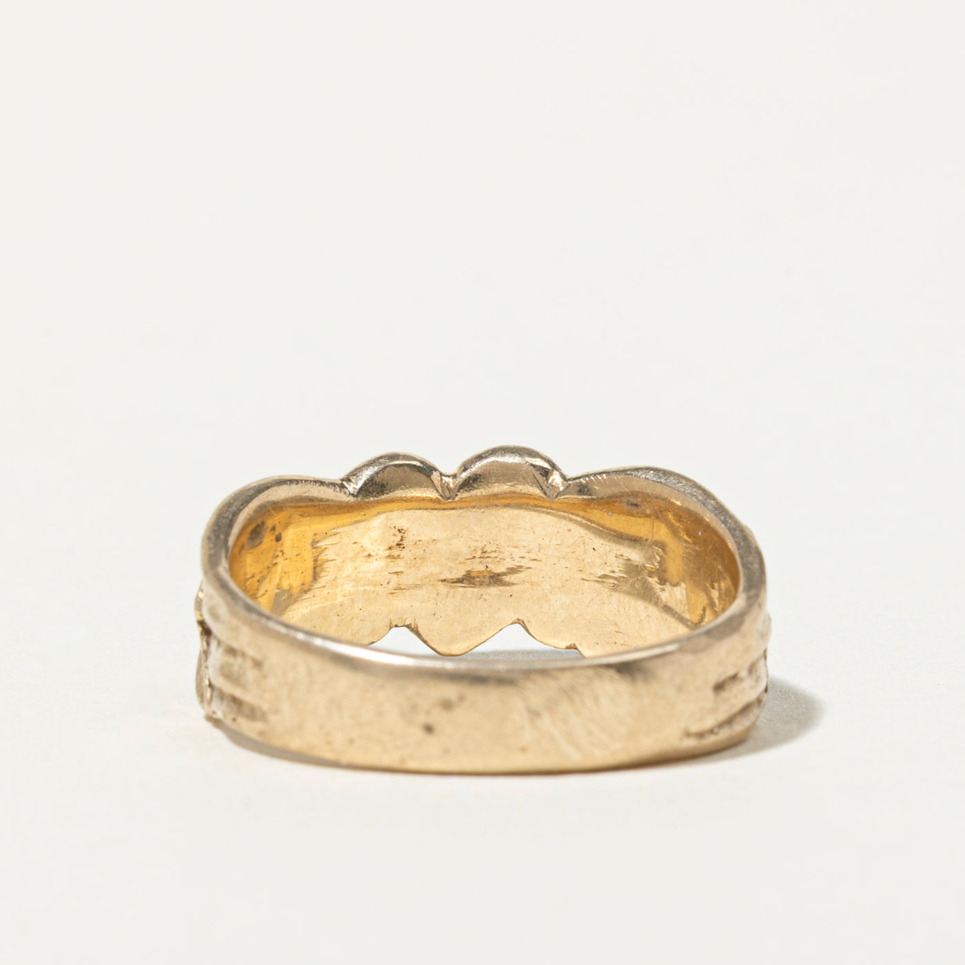 14k Heart Wing Textured Ring | SZ 7.25