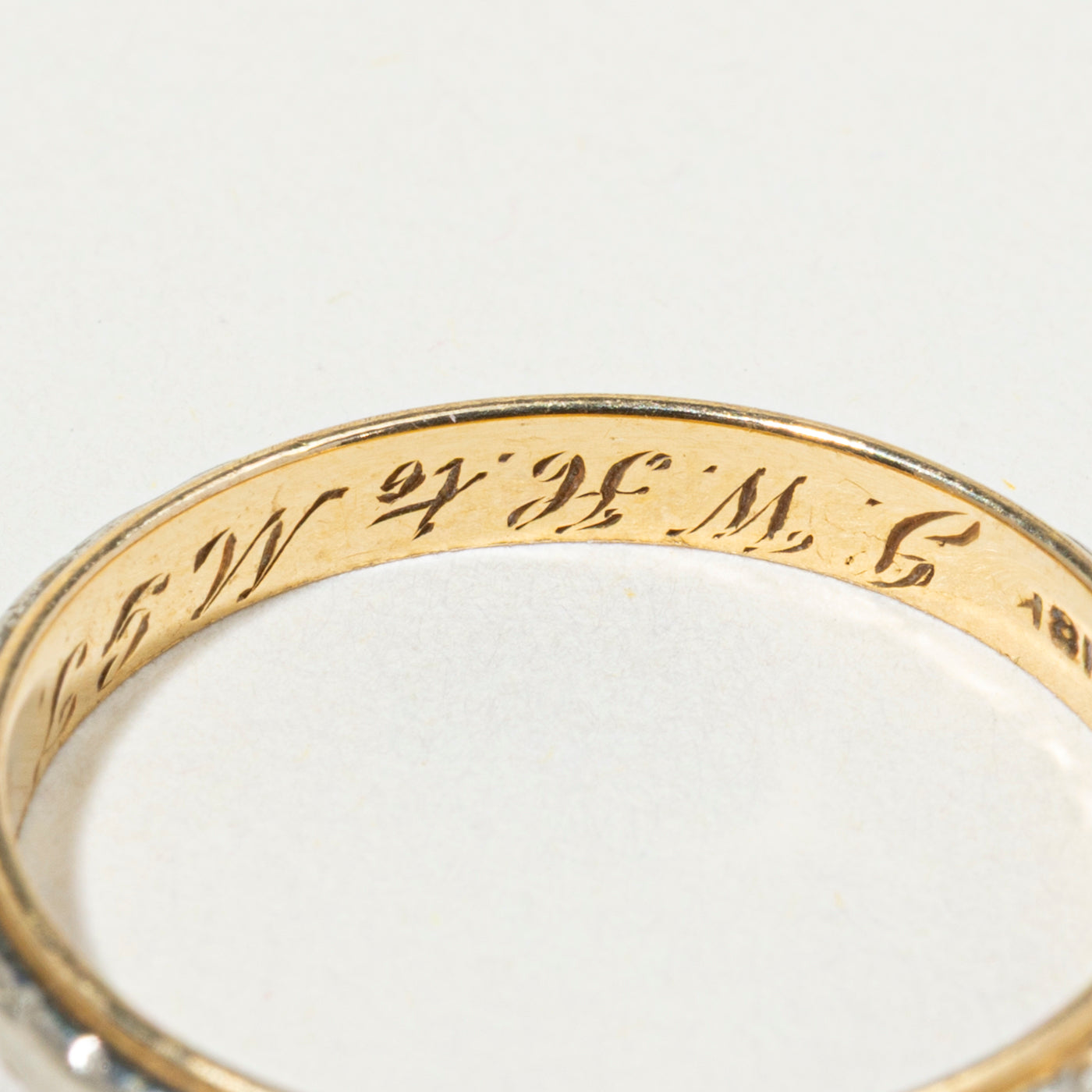 18k Two Tone Gold Engraved Band | 2mm | SZ 7.25