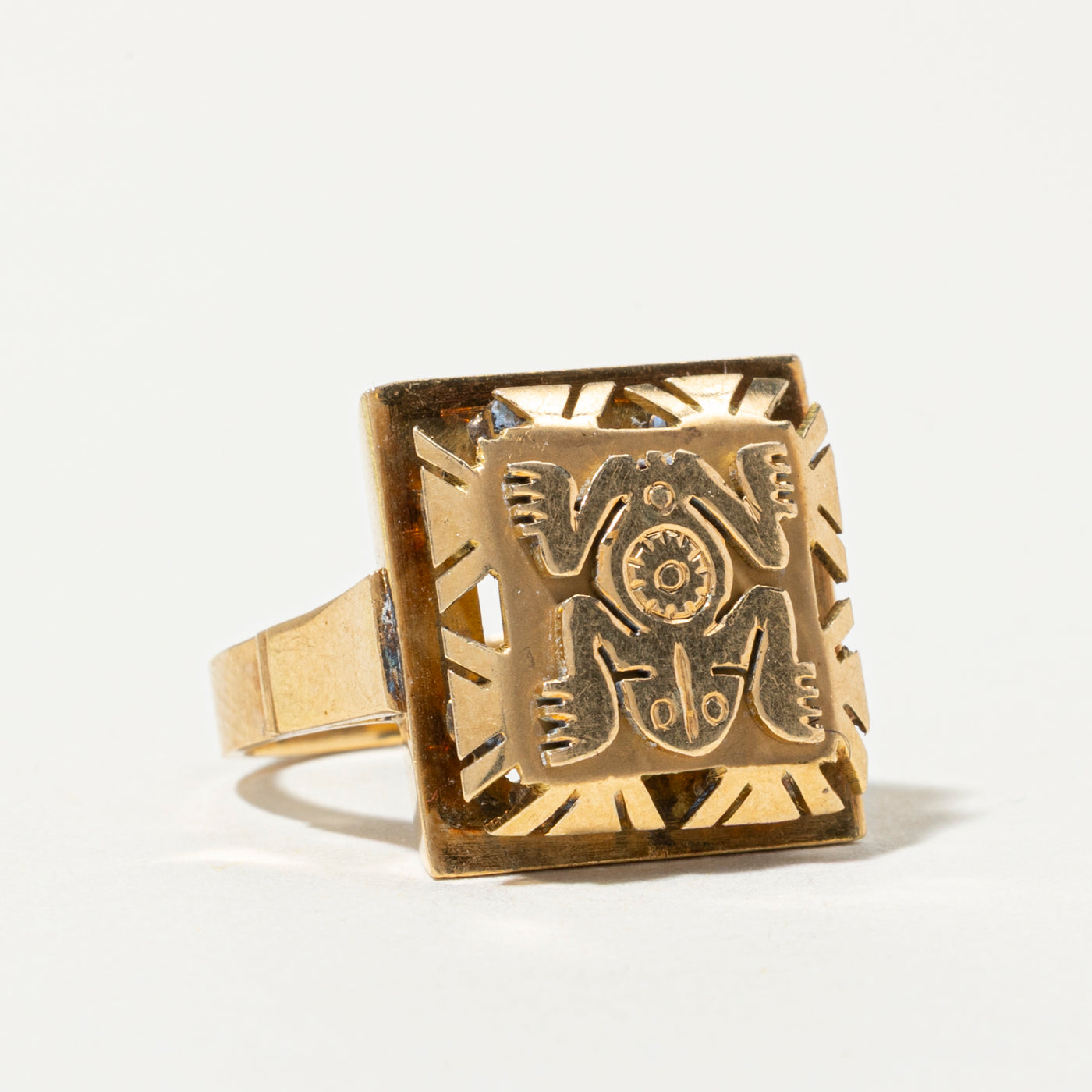 18k Animal Motif Embossed Ring | SZ 6.25