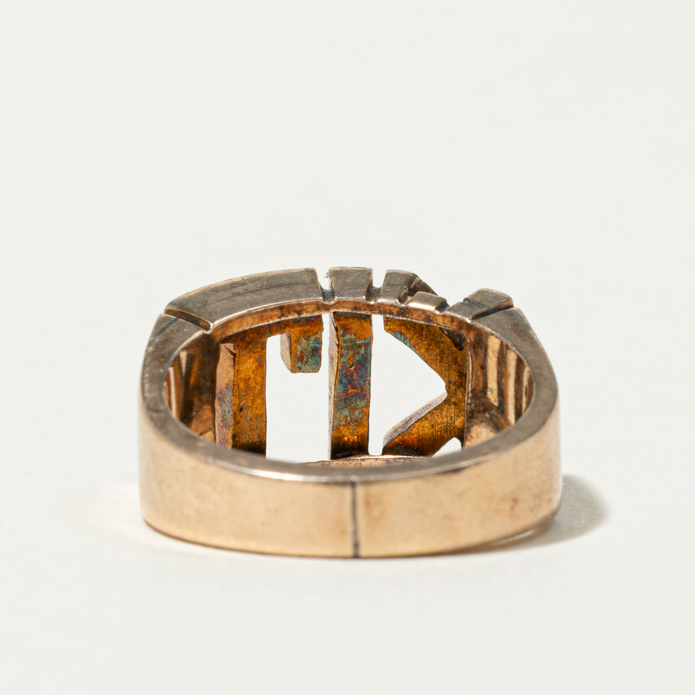 10k "KIT" Initial Textured Ring | SZ 6