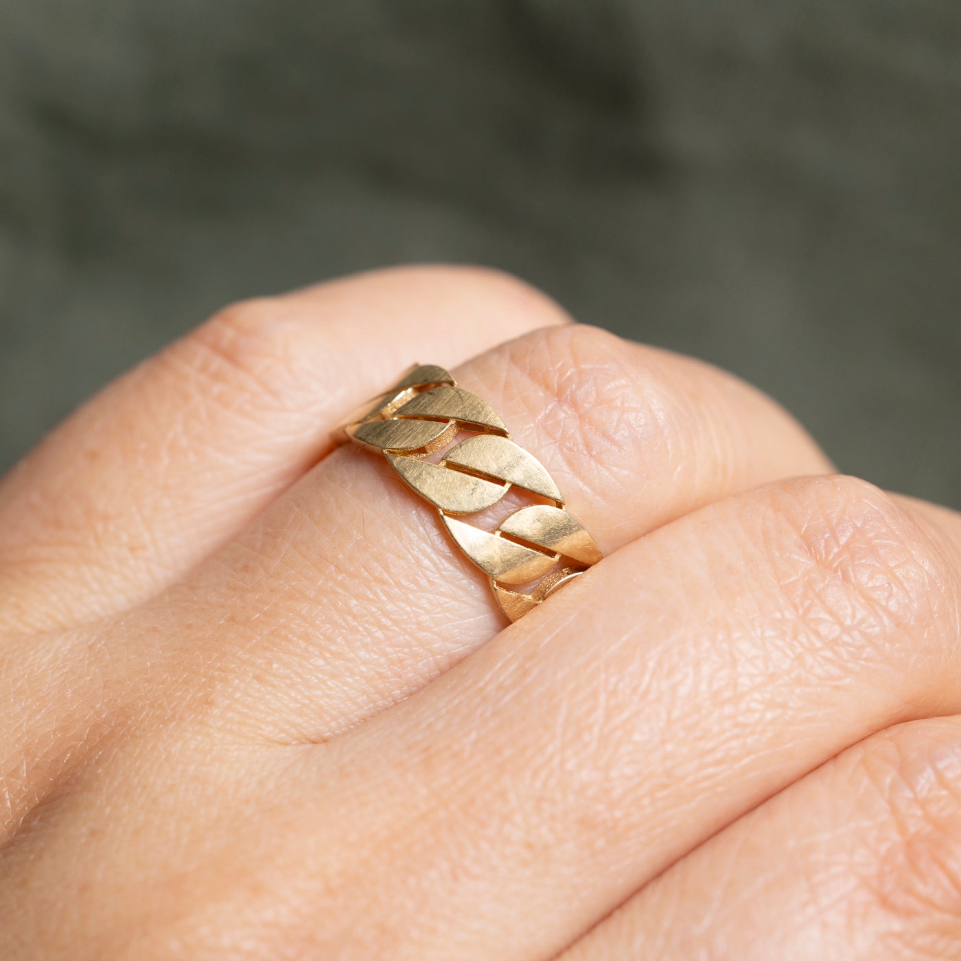 18k Cuban Chain Design Band | 7mm | SZ 8