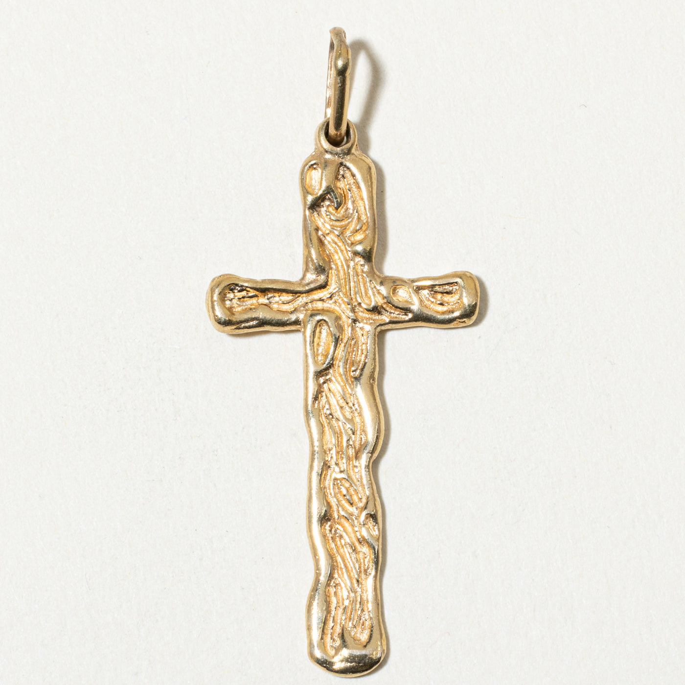 14k Textured Cross Pendant