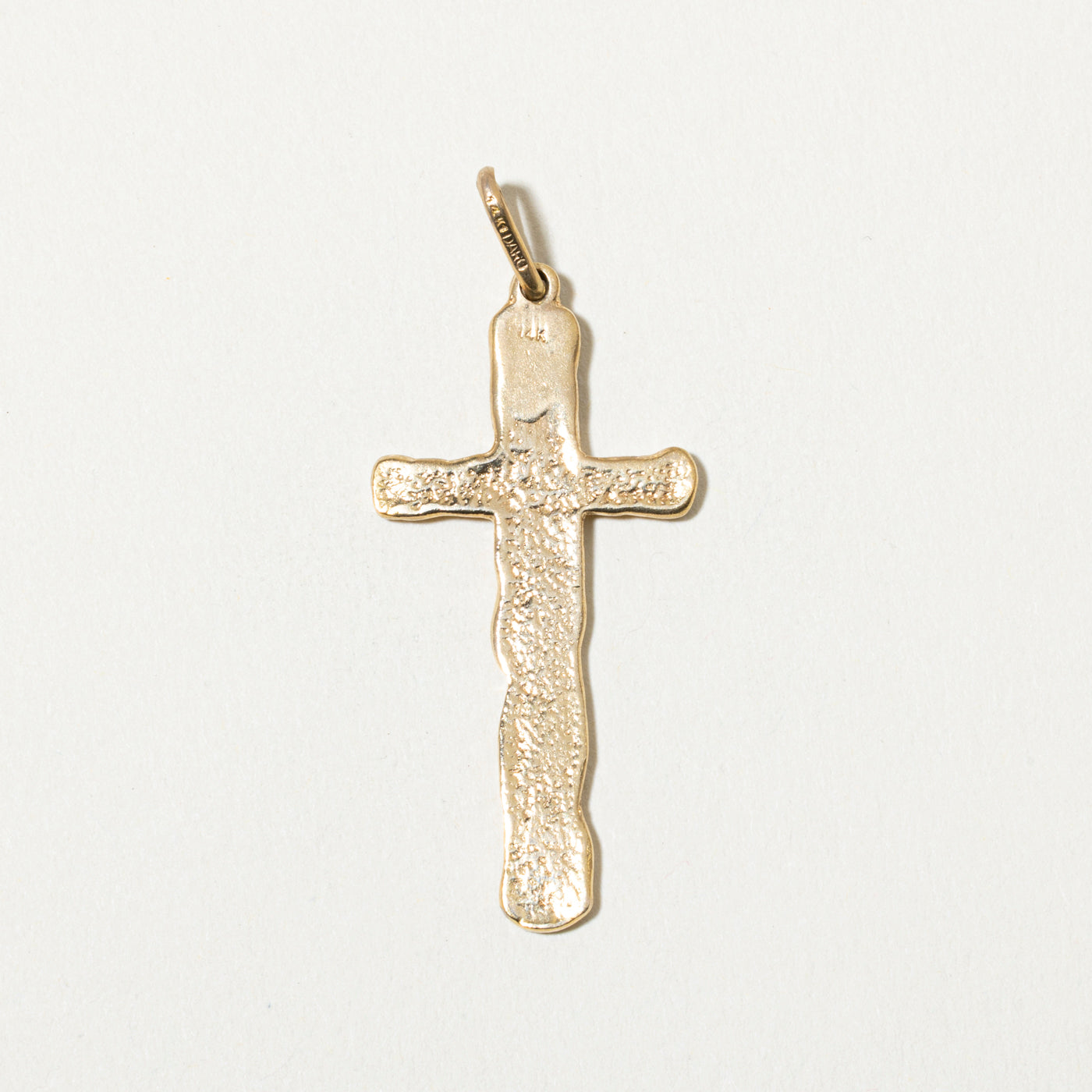 14k Textured Cross Pendant