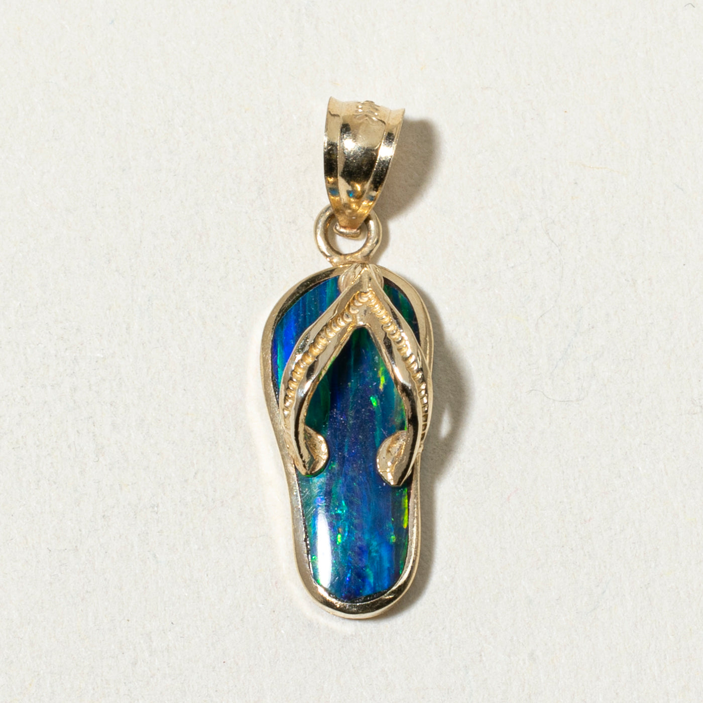 14k Flip Flop Enamel Pendant