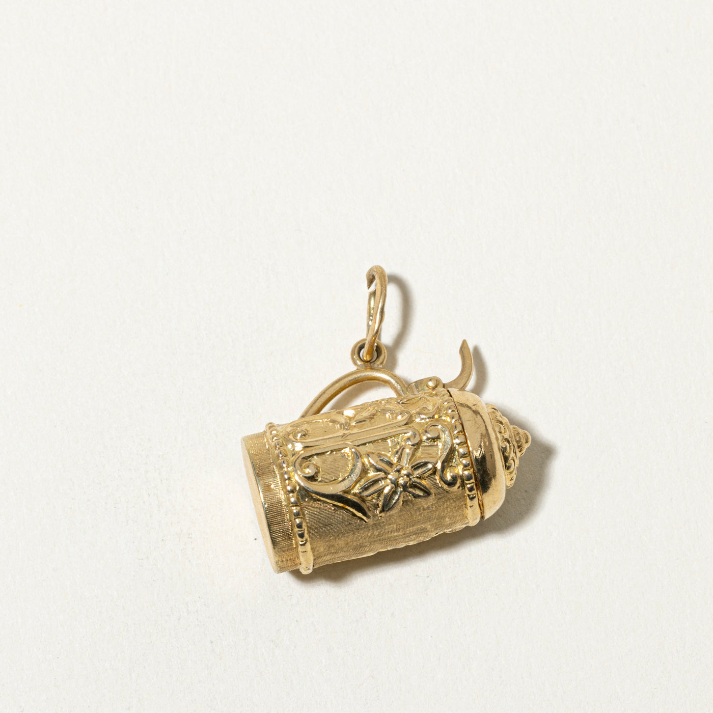 Vintage Italian 18k Floral Beer Stein Charm