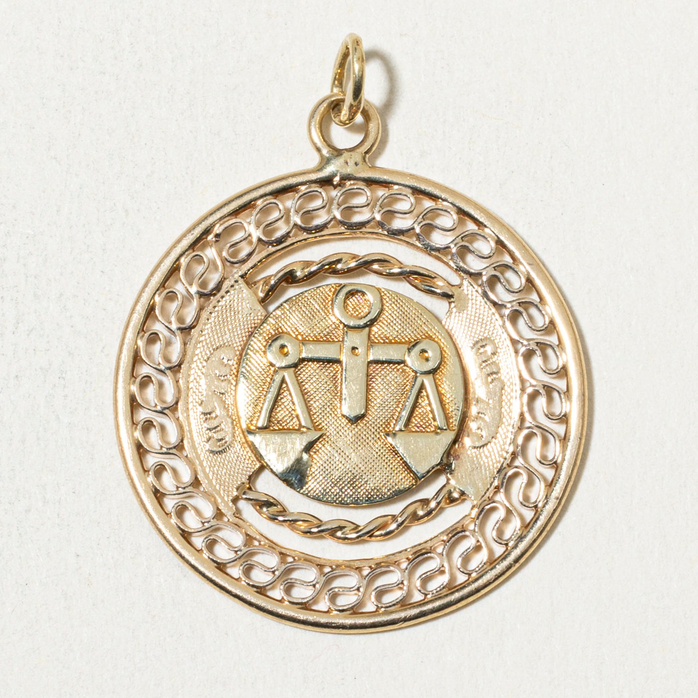 14k Libra Zodiac Pendant